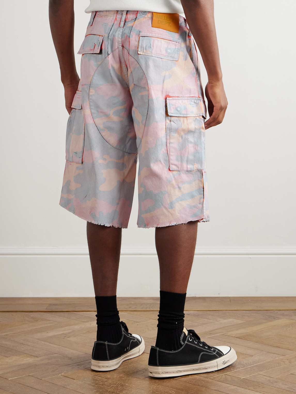 Gallery Dept. Straight-leg Camouflage-print Cotton-twill Cargo Shorts In Pink