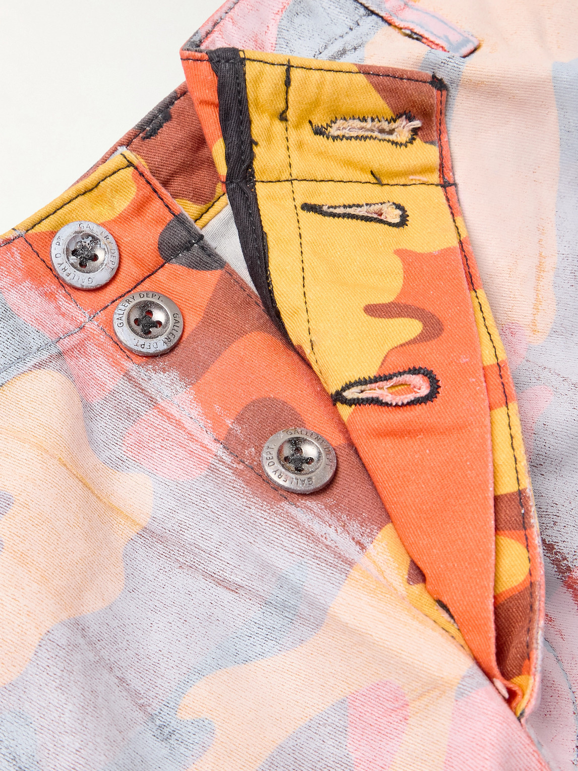 Gallery Dept. Straight-leg Camouflage-print Cotton-twill Cargo Shorts In Pink