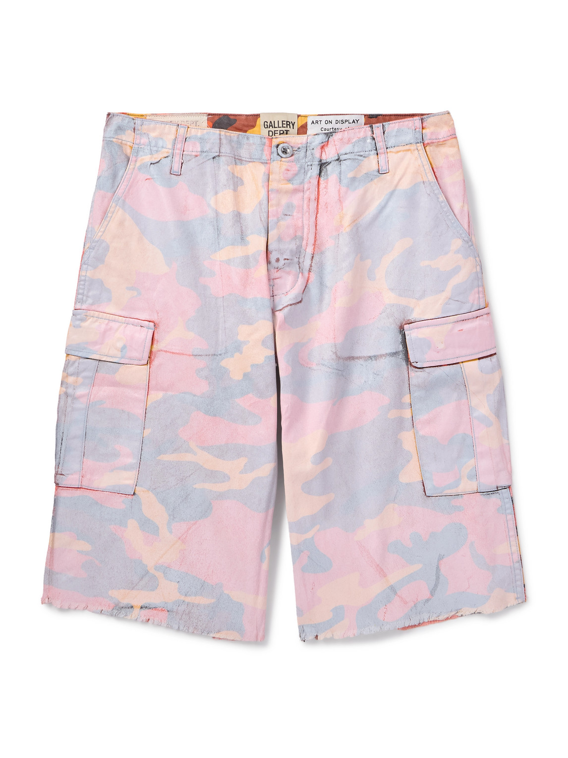 Gallery Dept. Straight-leg Camouflage-print Cotton-twill Cargo Shorts In Pink