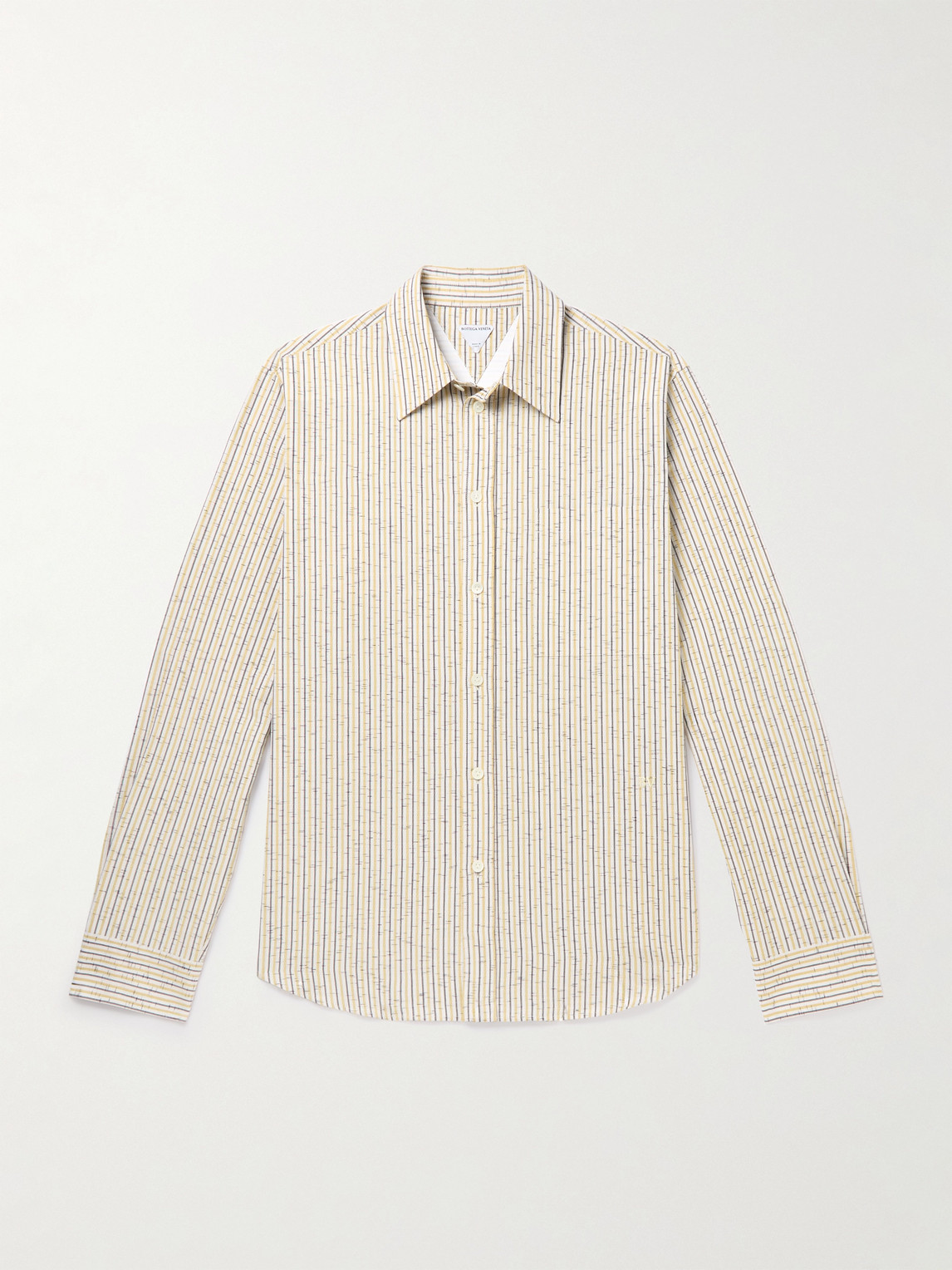 Bottega Veneta Striped Textured Cotton-Blend Shirt - Men