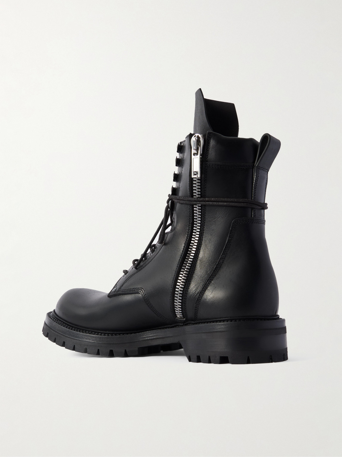 Rick Owens Leather Boots In Black