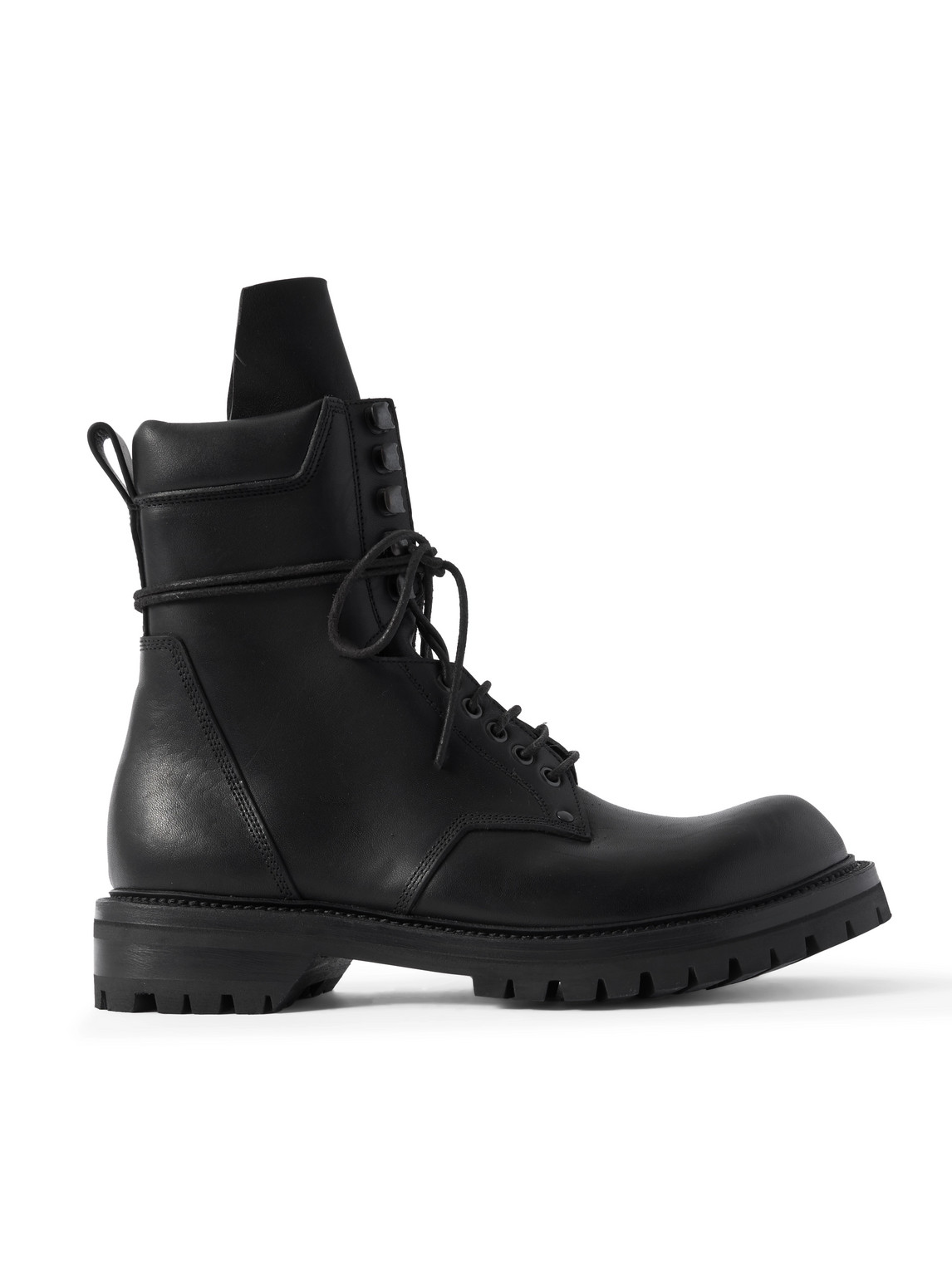 Rick Owens Leather Boots In Black