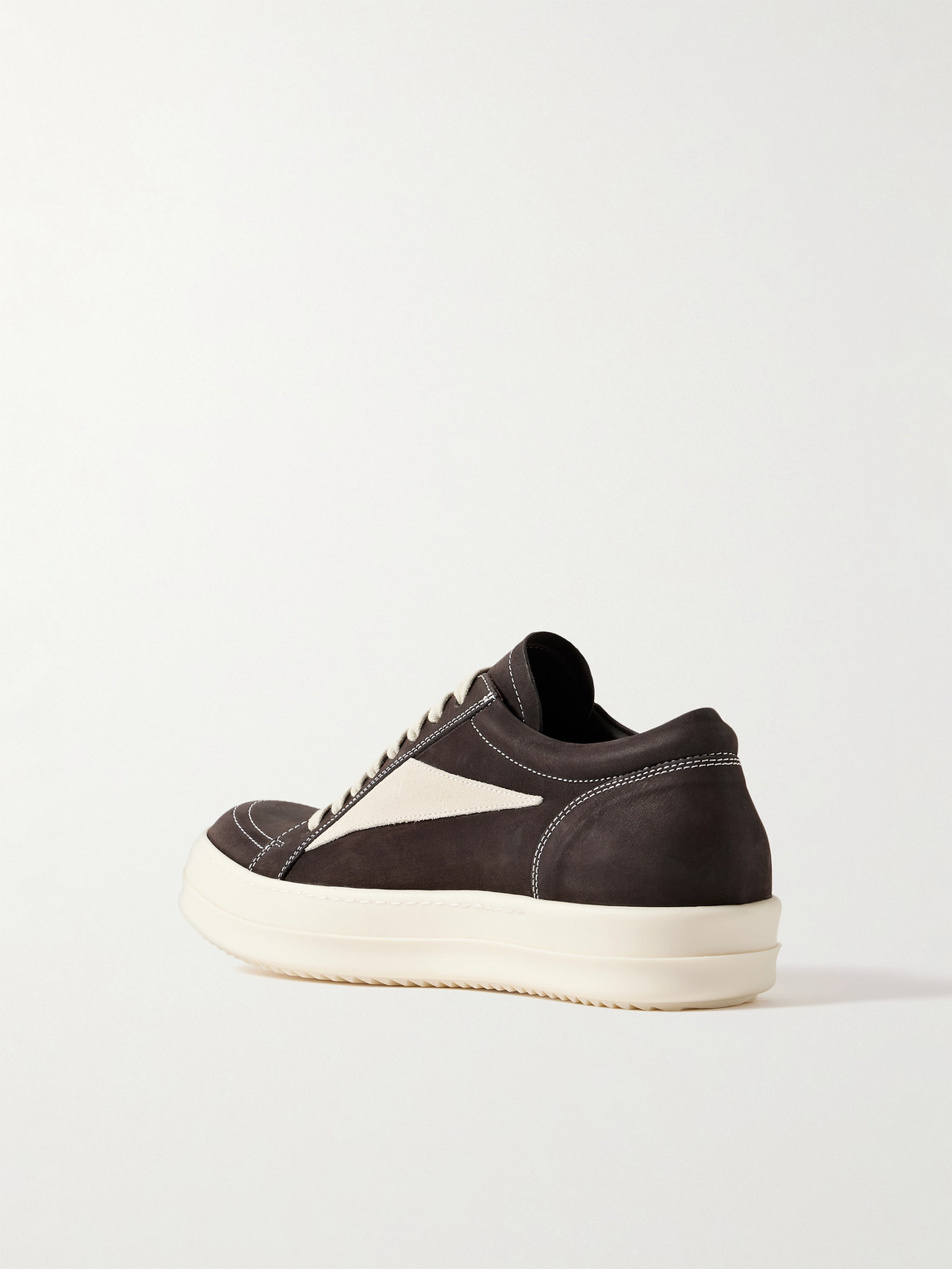 Rick Owens Vintage Suede-trimmed Nubuck Sneakers In Brown