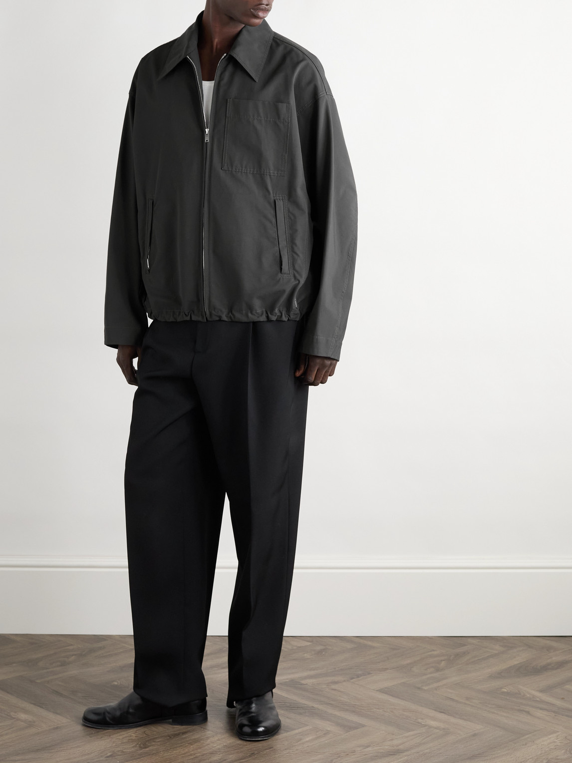 Cotton-Faille Blouson Jacket