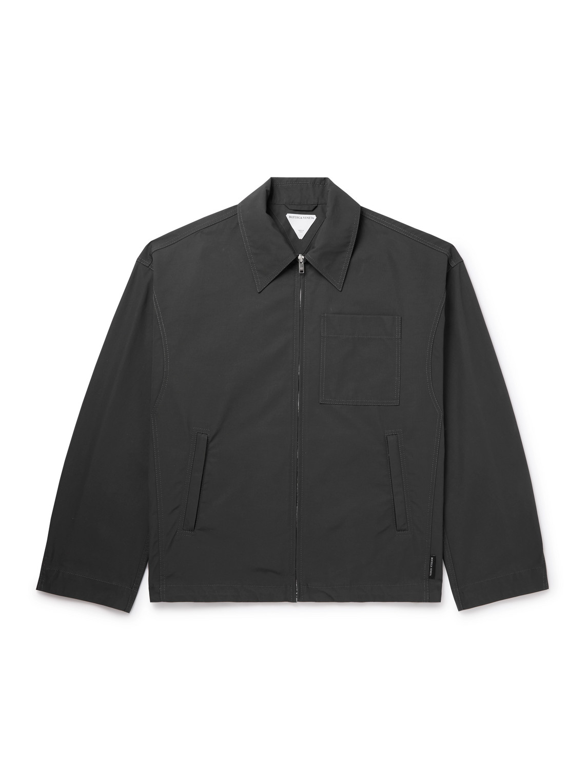 Bottega Veneta Coated Cotton Blouson With Multiple Pockets In Black