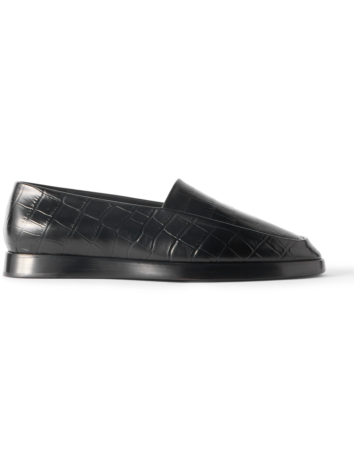 Fear Of God Crocodile-embossed Loafers In Black