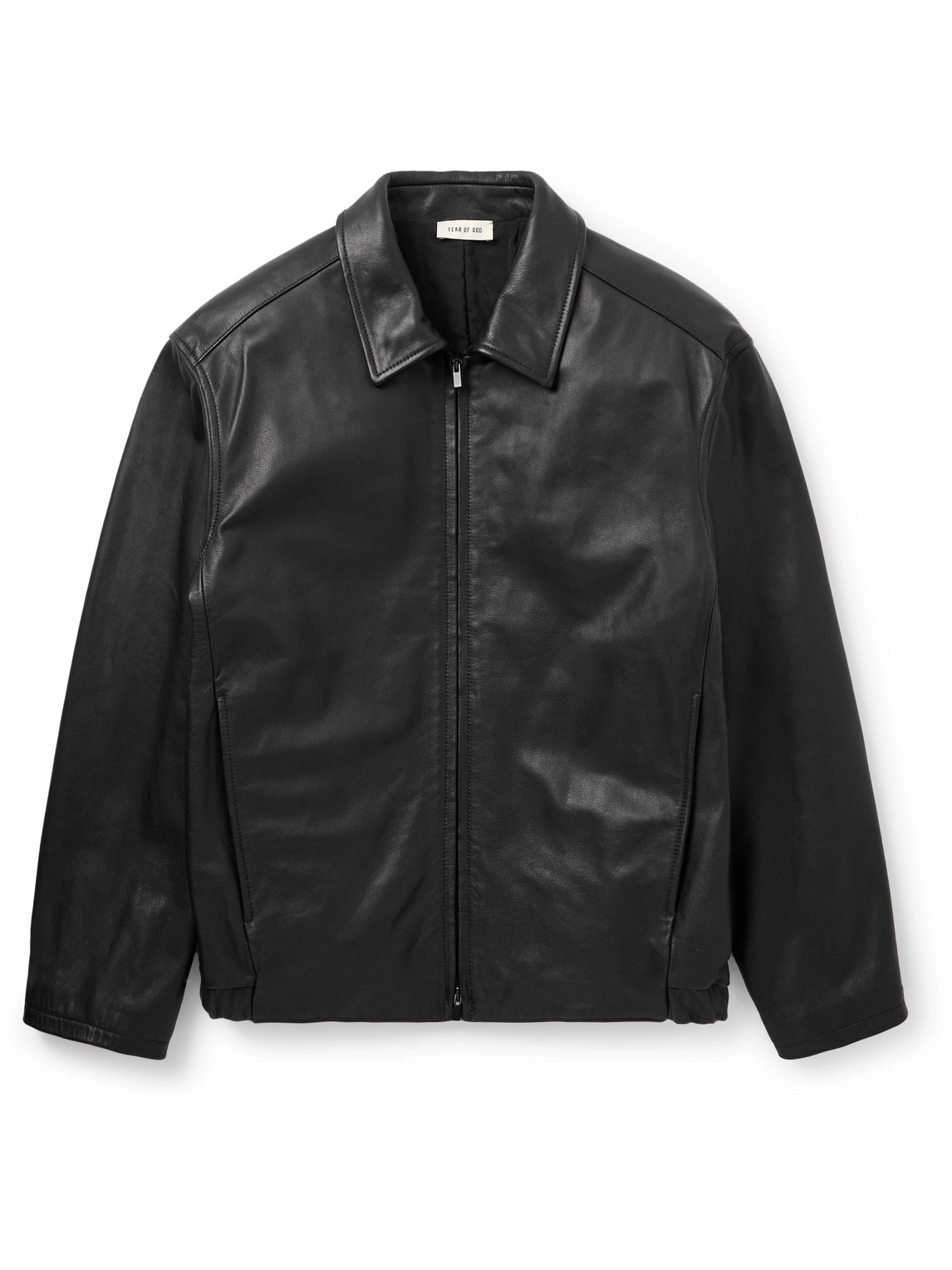 Fear Of God Rider Oversized Leather Jacket In Black