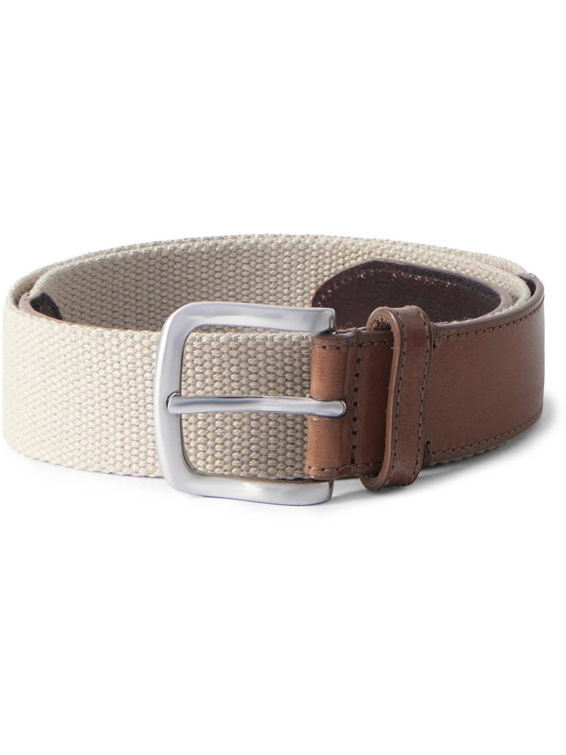 3.5cm Canvas and Leather Belt