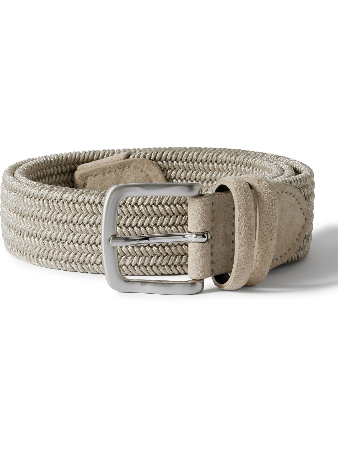 3.5cm Suede-Trimmed Woven Belt