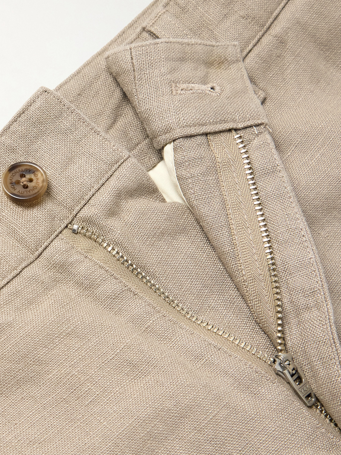 Aden 1454 Straight-Leg Woven Linen Trousers