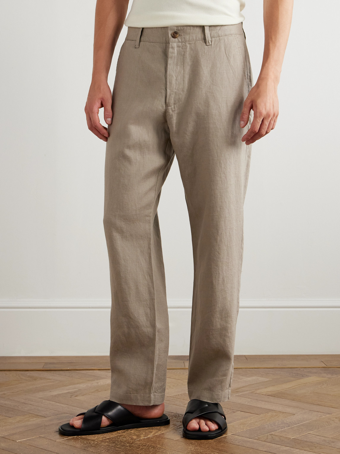  Nn07 - Aden 1454 Straight-leg Linen Suit Trousers - Men - Neutrals - 28w 32l 