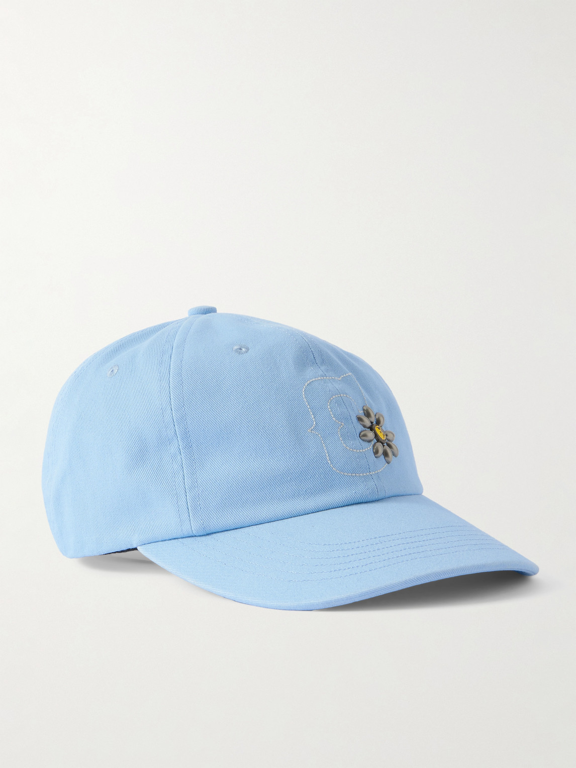 Logo-Embroidered Embellished Cotton-Twill Baseball Cap