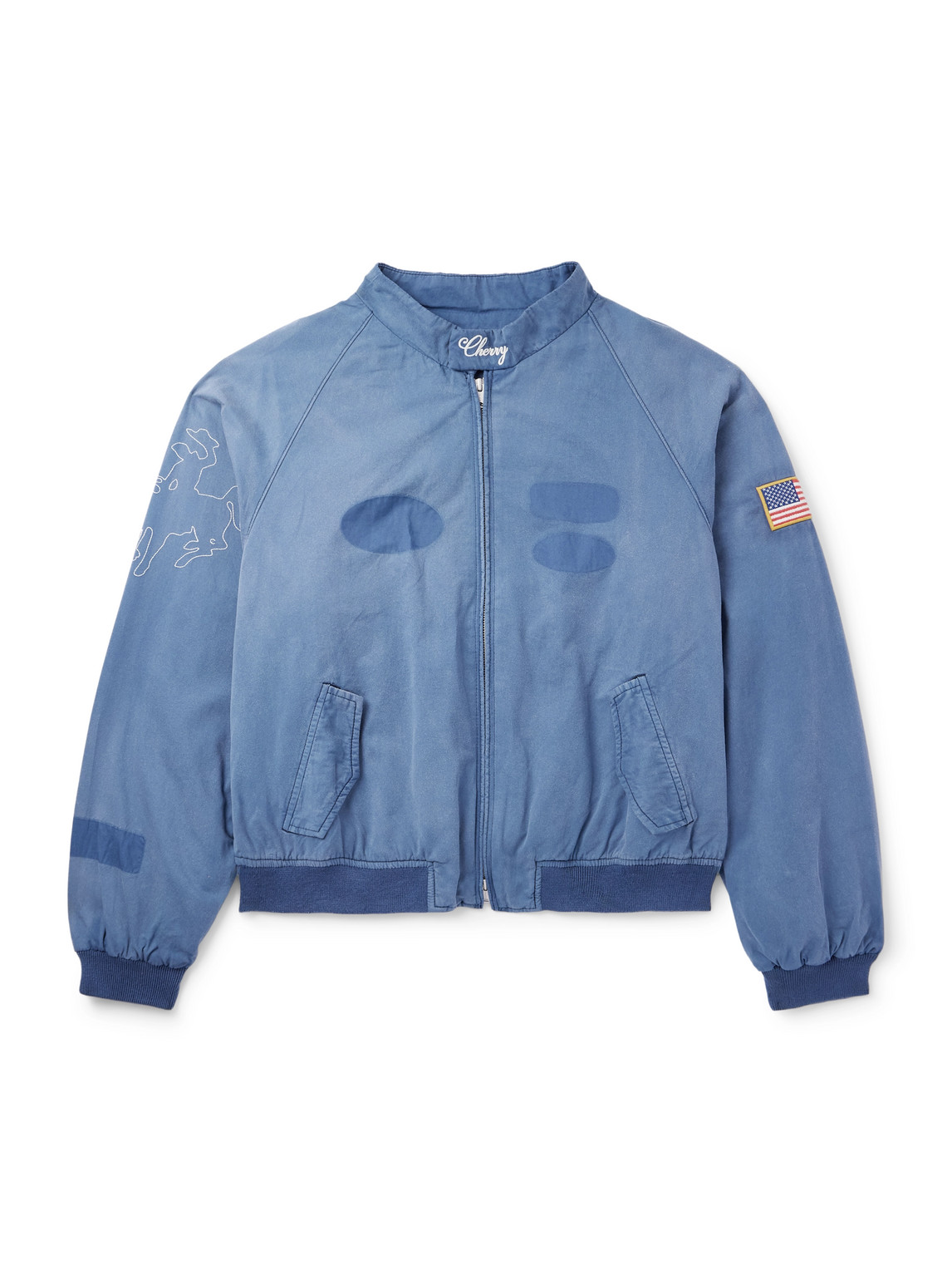 Logo-Appliquéd Embroidered Cotton-Twill Jacket