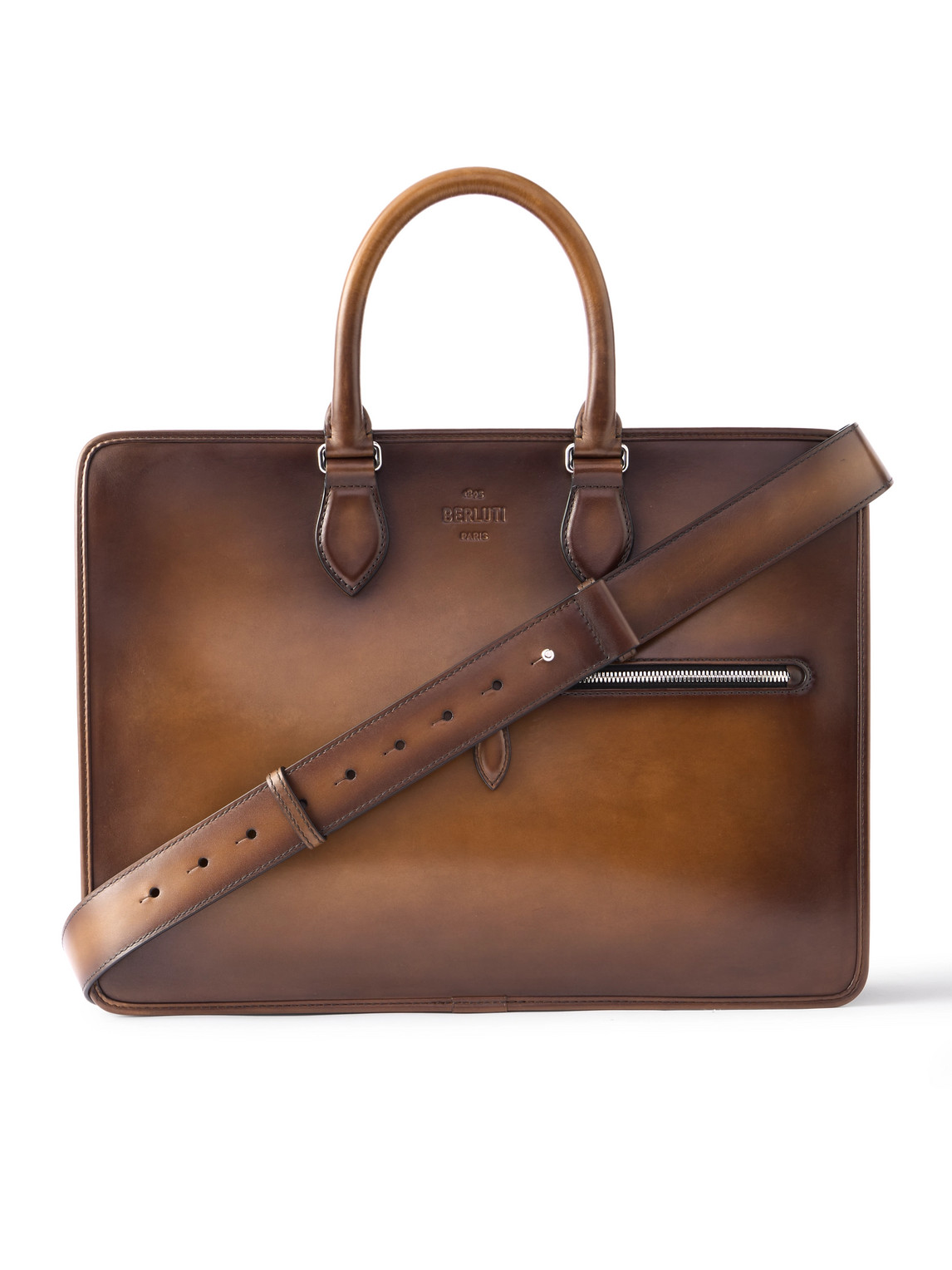 Berluti 2 Jours Neo Venezia Leather Briefcase In Brown