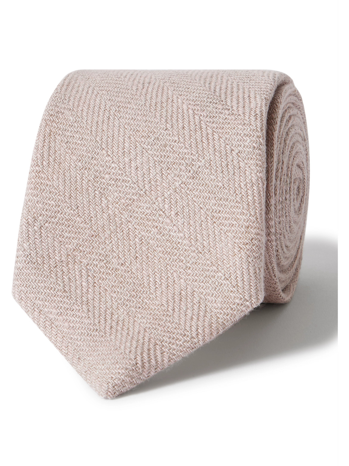 Oliver Spencer 8cm The Southwell Herringbone Linen Tie