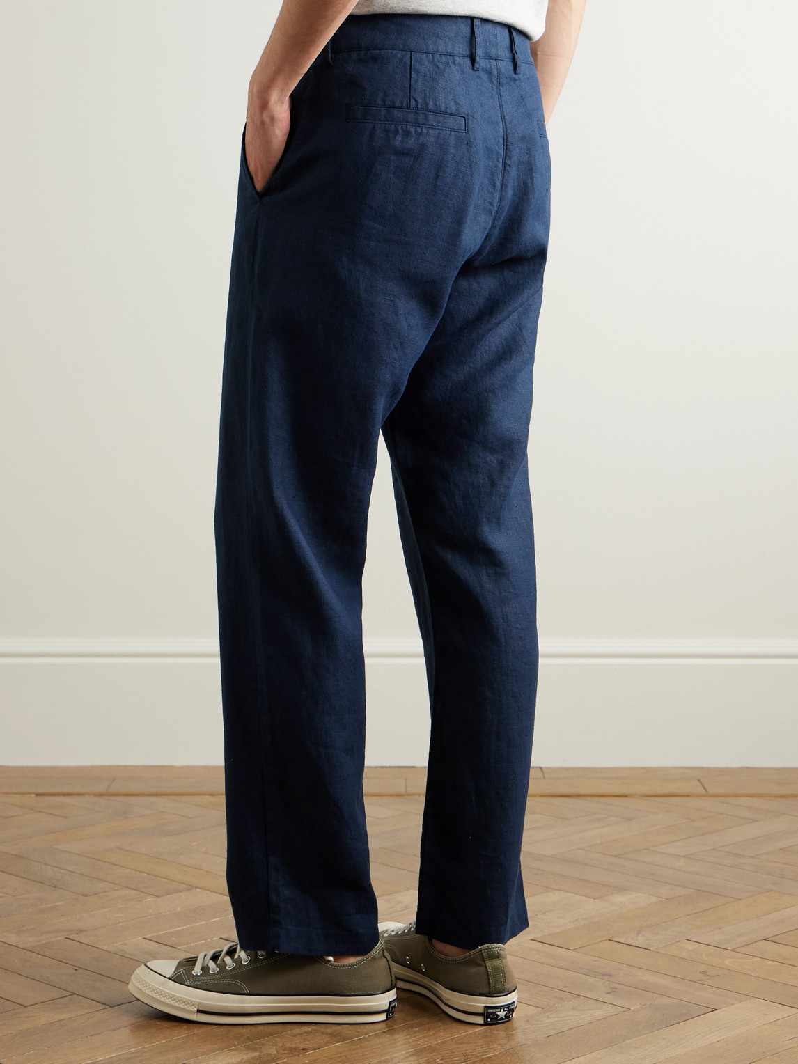 Aden 1454 Straight-Leg Woven Linen Trousers