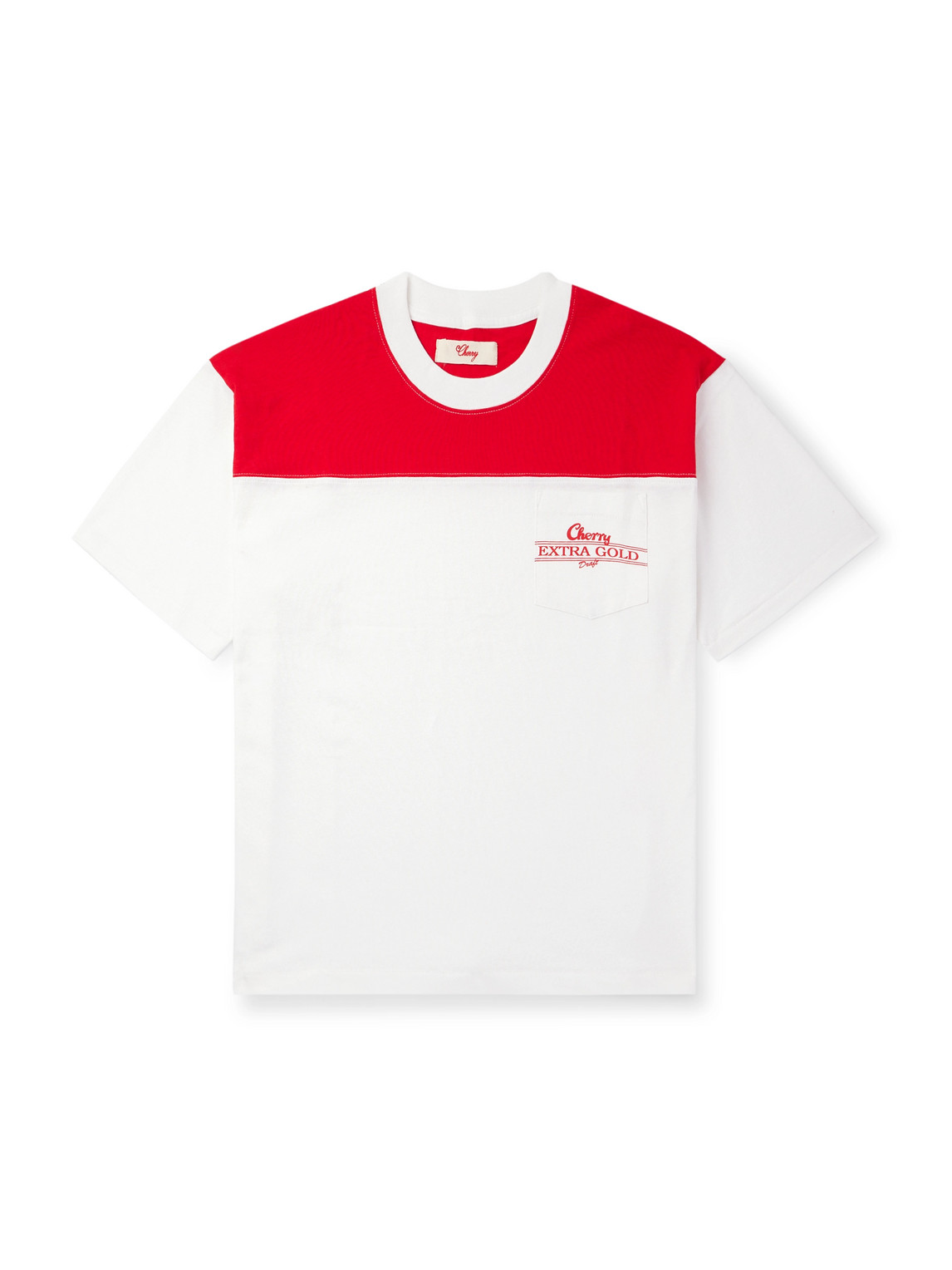 Colour-Block Logo-Embroidered Cotton-Jersey T-Shirt