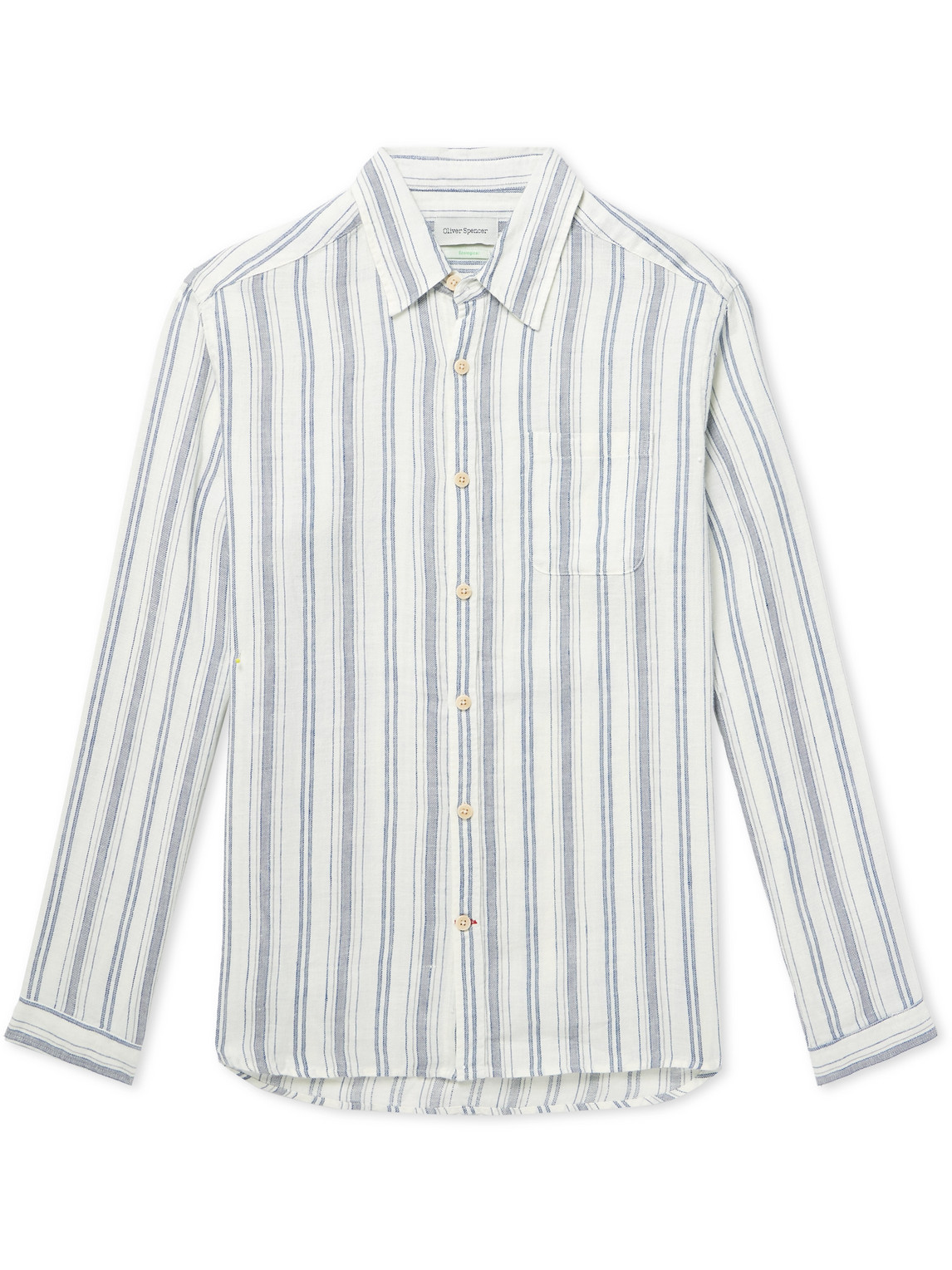 Oliver Spencer New York Special Striped Cotton And Linen-blend Shirt