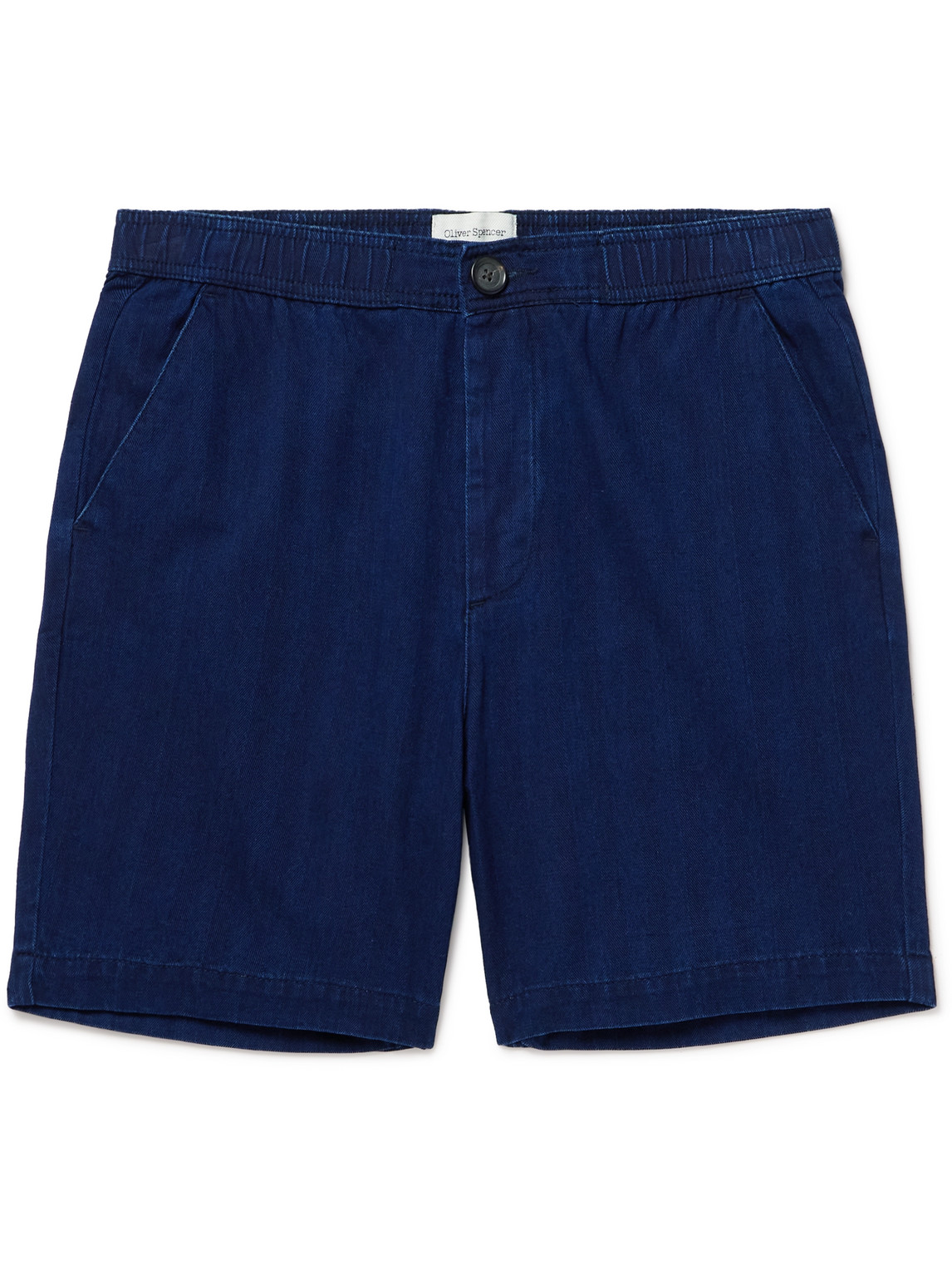 Oliver Spencer Osborne Straight-leg Herringbone Cotton Shorts
