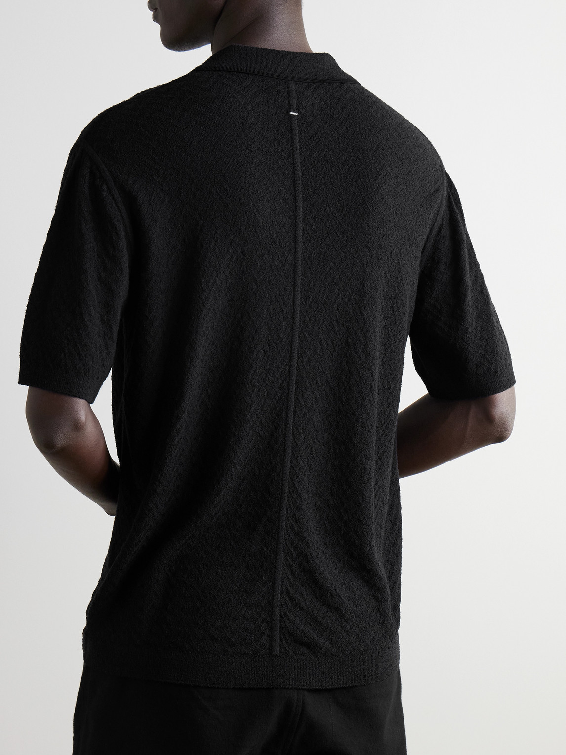 Rag & Bone Zuma Terry Polo Shirt In Black