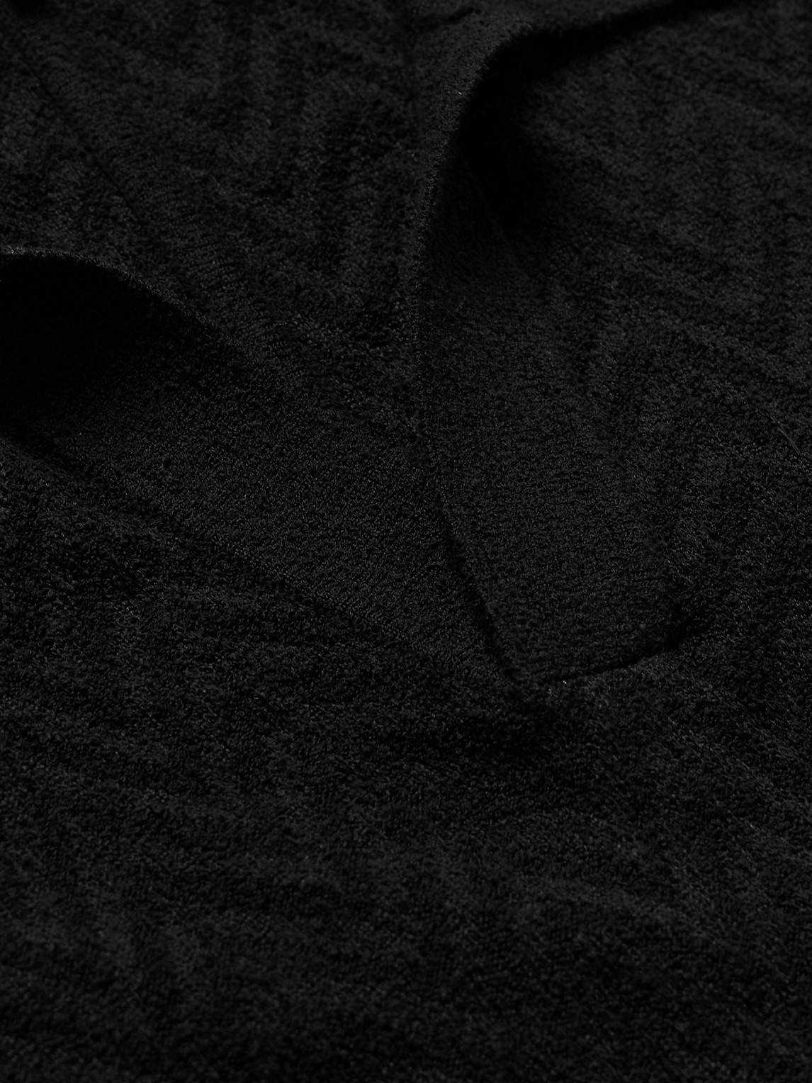 Rag & Bone Zuma Terry Polo Shirt In Black
