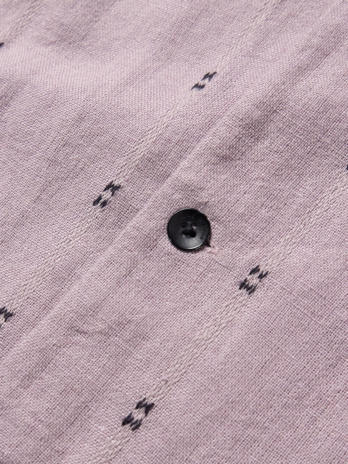Rag & Bone Avery Camp-collar Embroidered Linen Shirt In Purple