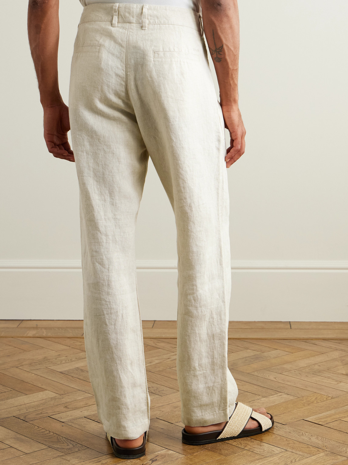  Nn07 - Aden 1454 Straight-leg Linen Suit Trousers - Men - Neutrals - 28w 32l 