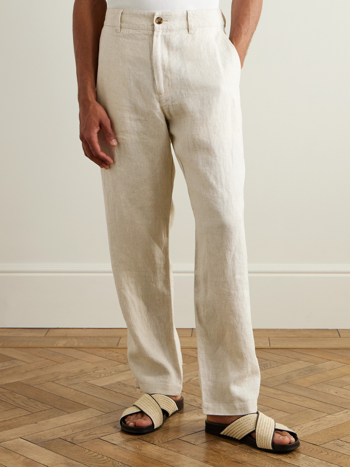  Nn07 - Aden 1454 Straight-leg Linen Suit Trousers - Men - Neutrals - 28w 32l 