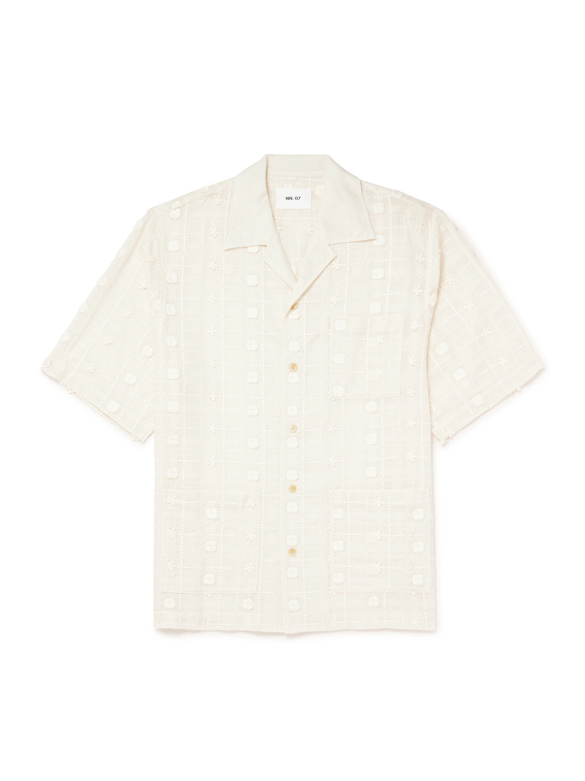 Ben 5026 Camp-Collar Embroidered Lyocell Shirt