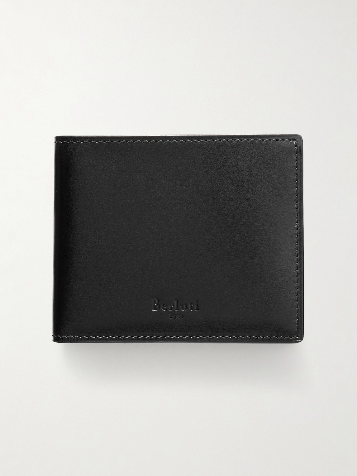 Berluti Makore Venezia Leather Billfold Wallet In Black