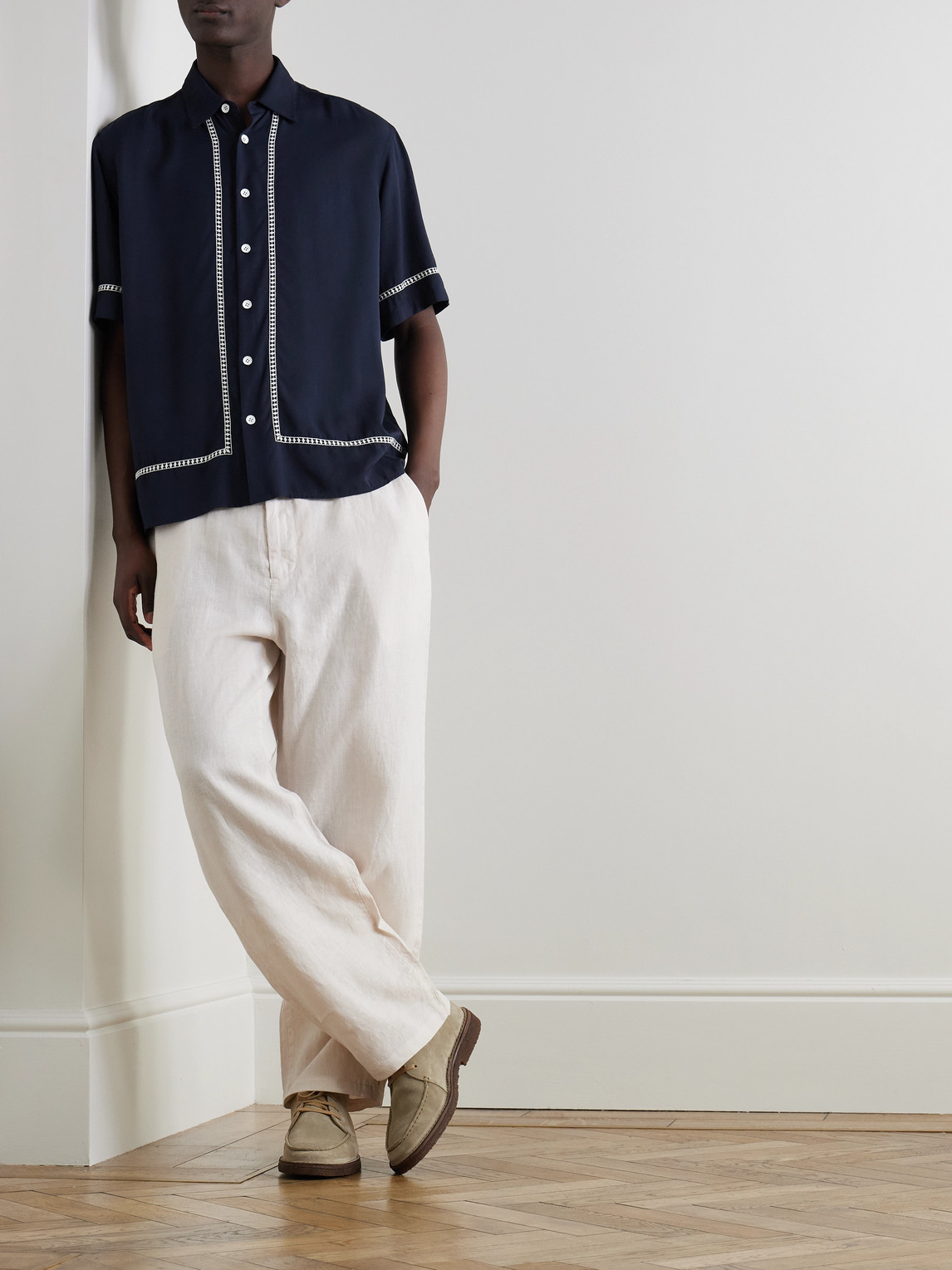Rag & Bone Embroidered Twill Shirt In Gold