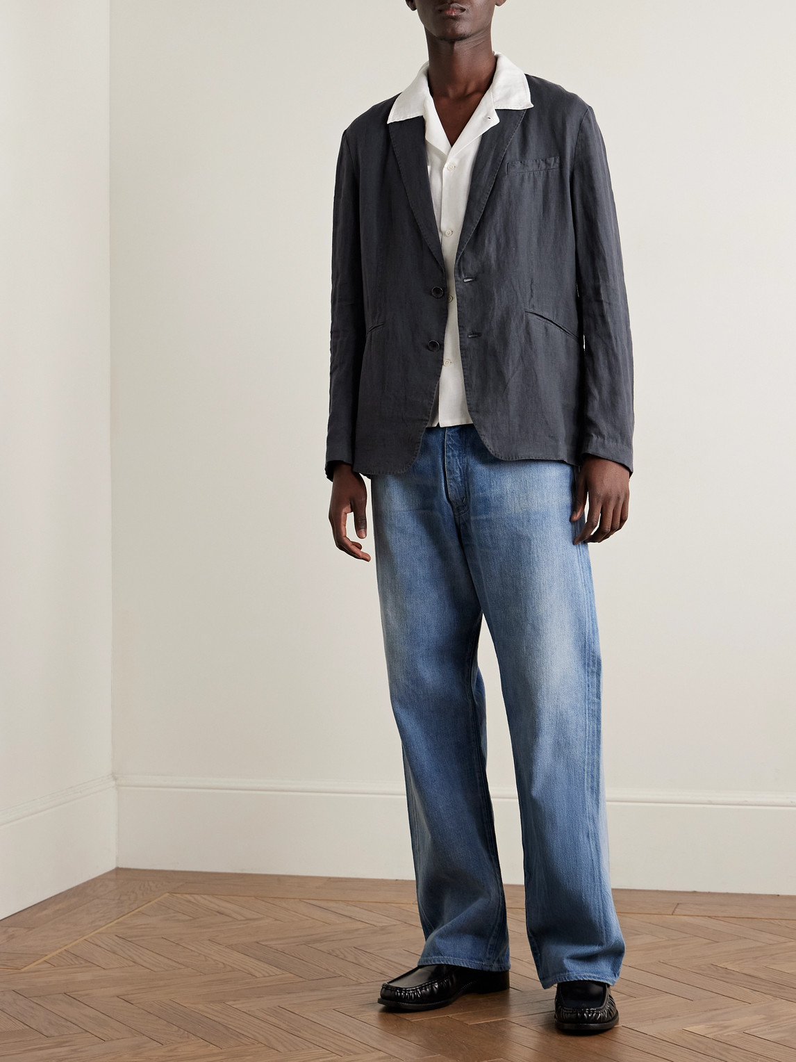 Rag & Bone Butler Linen Blazer In Blue