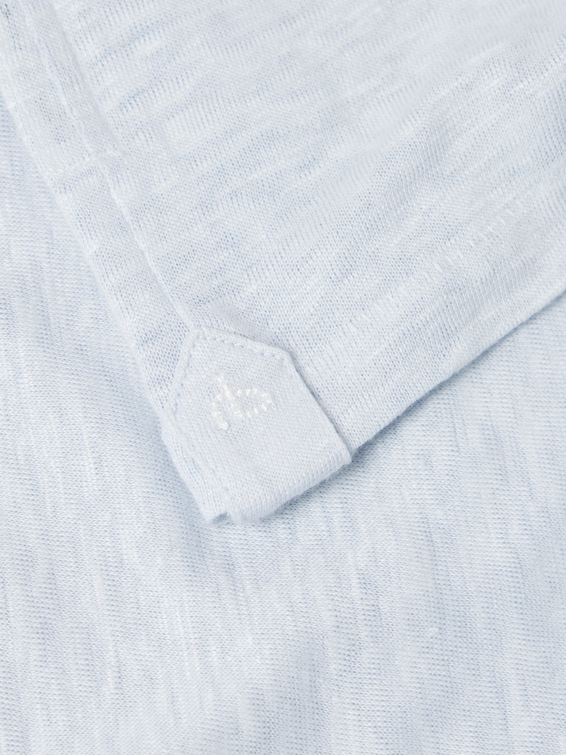 Rag & Bone Johnny Linen Polo Shirt In Blue