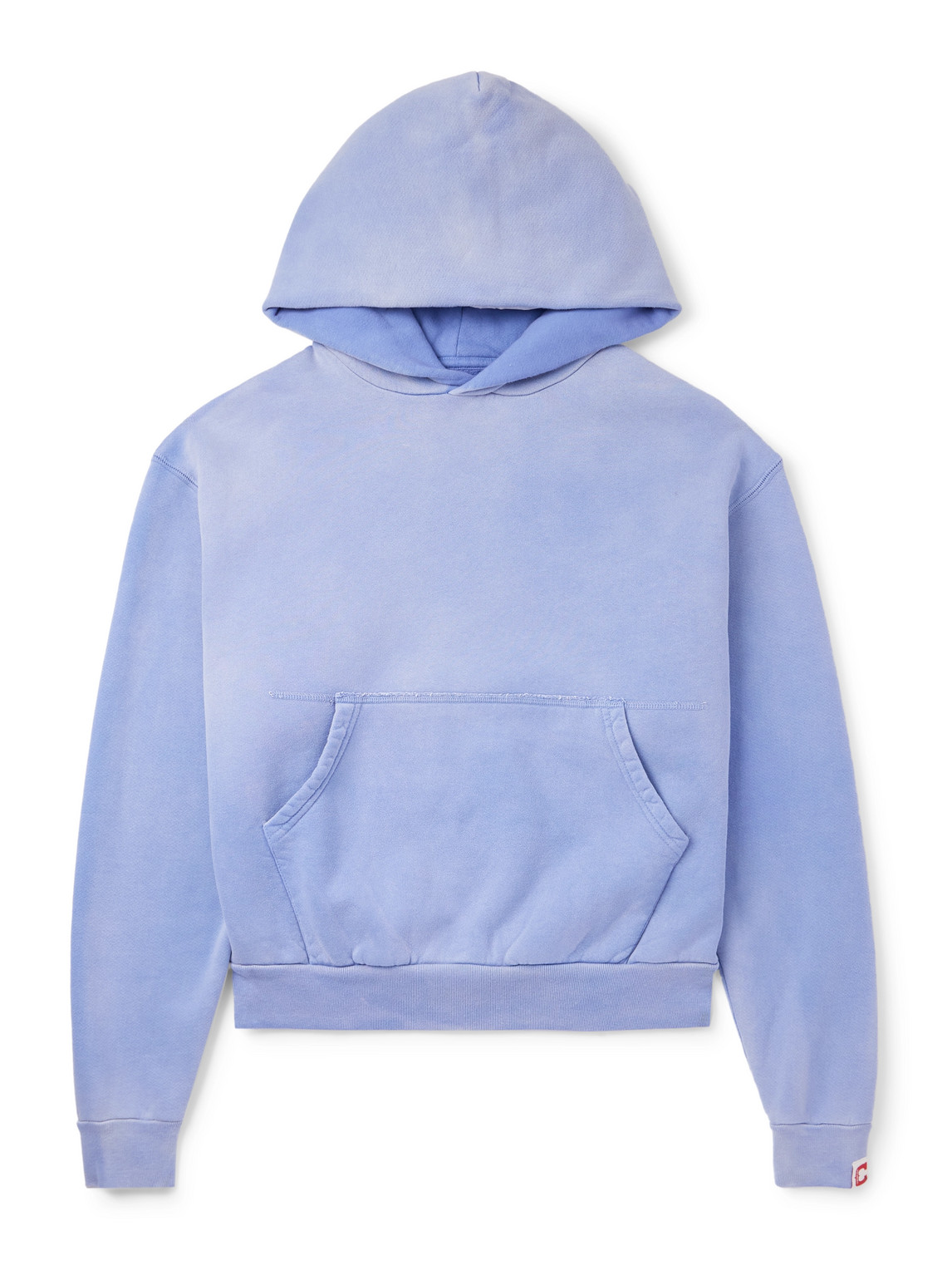 Horsepower Logo-Embroidered Garment-Dyed Cotton-Jersey Hoodie