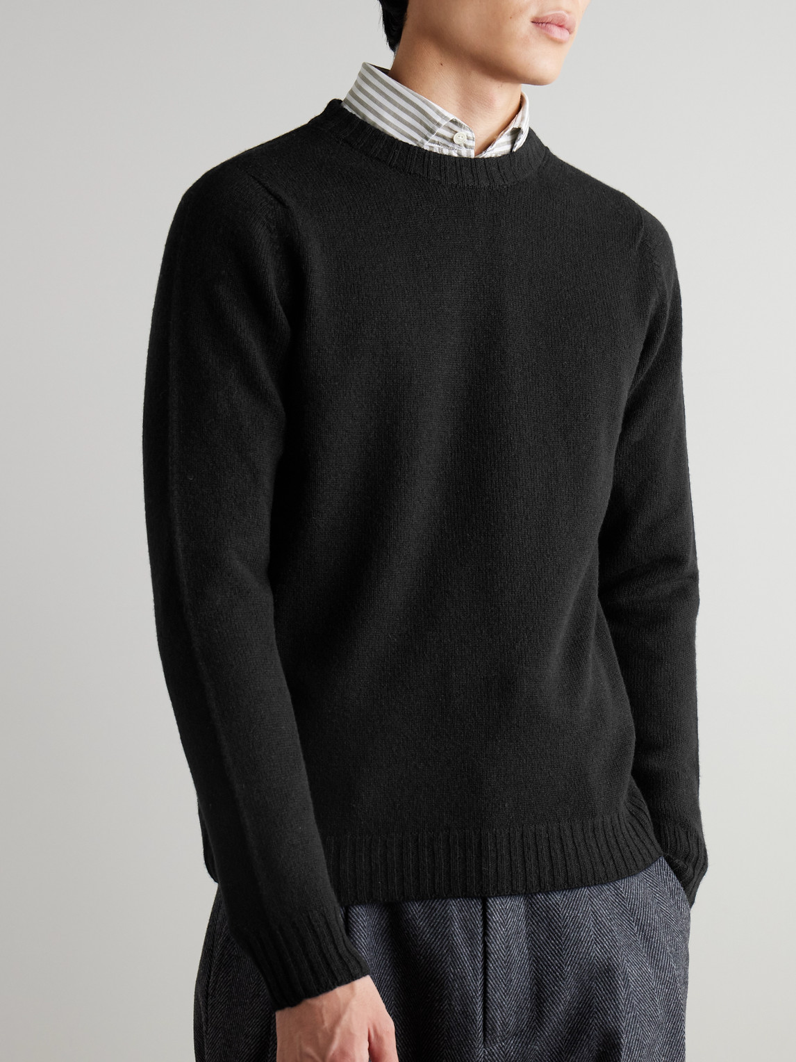 John Smedley Norfolk Recycled-cashmere And Merino Wool-blend Sweater In Black