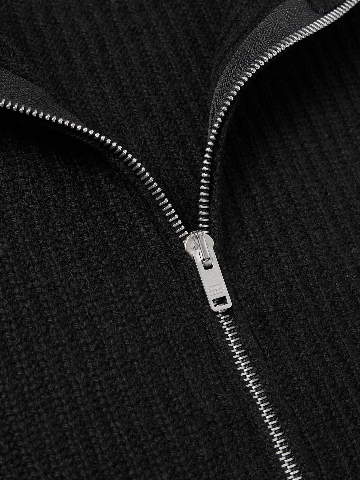 John Smedley Mallam Ribbed Recycled-cashmere And Merino Wool-blend Zip-up Cardigan In Black