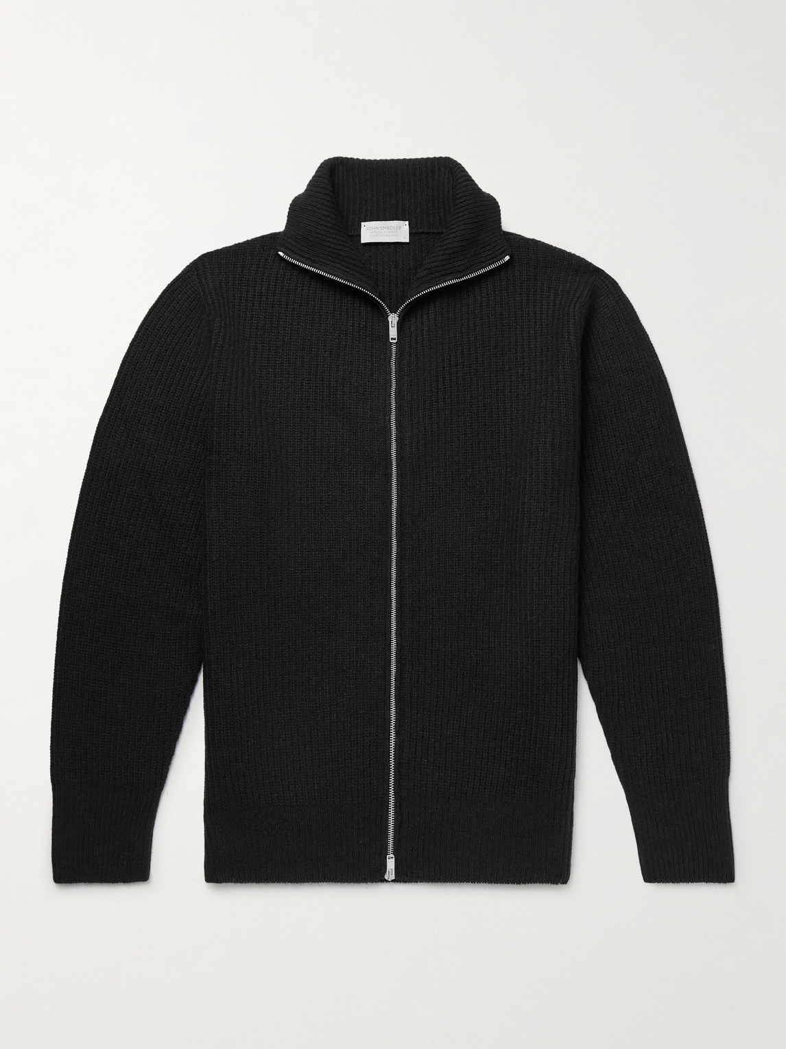 John Smedley Mallam Ribbed Recycled-Cashmere and Merino Wool-Blend Zip-Up Cardigan - Men