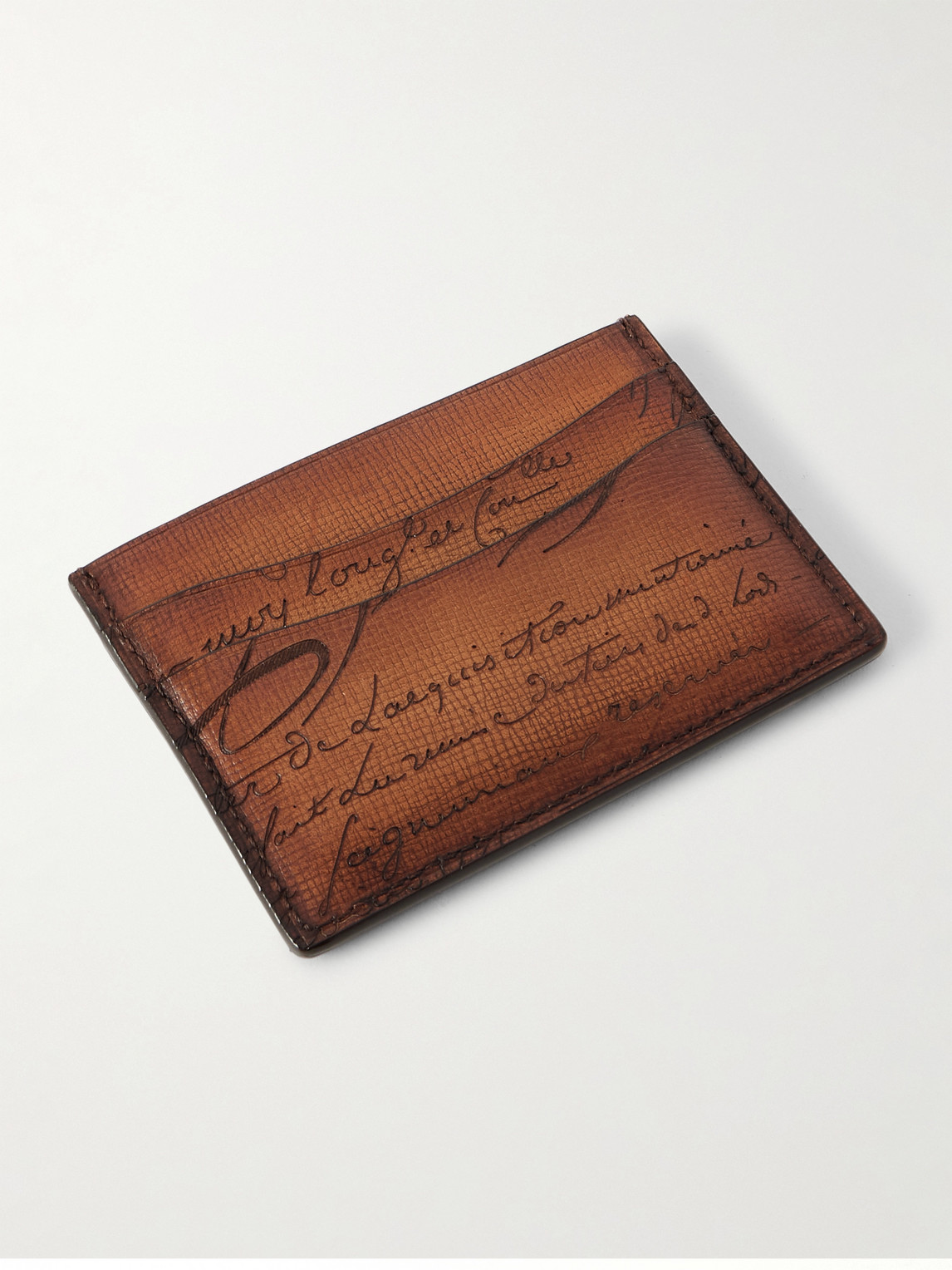 Berluti Bambou Neo Scritto Venezia Leather Cardholder In Brown