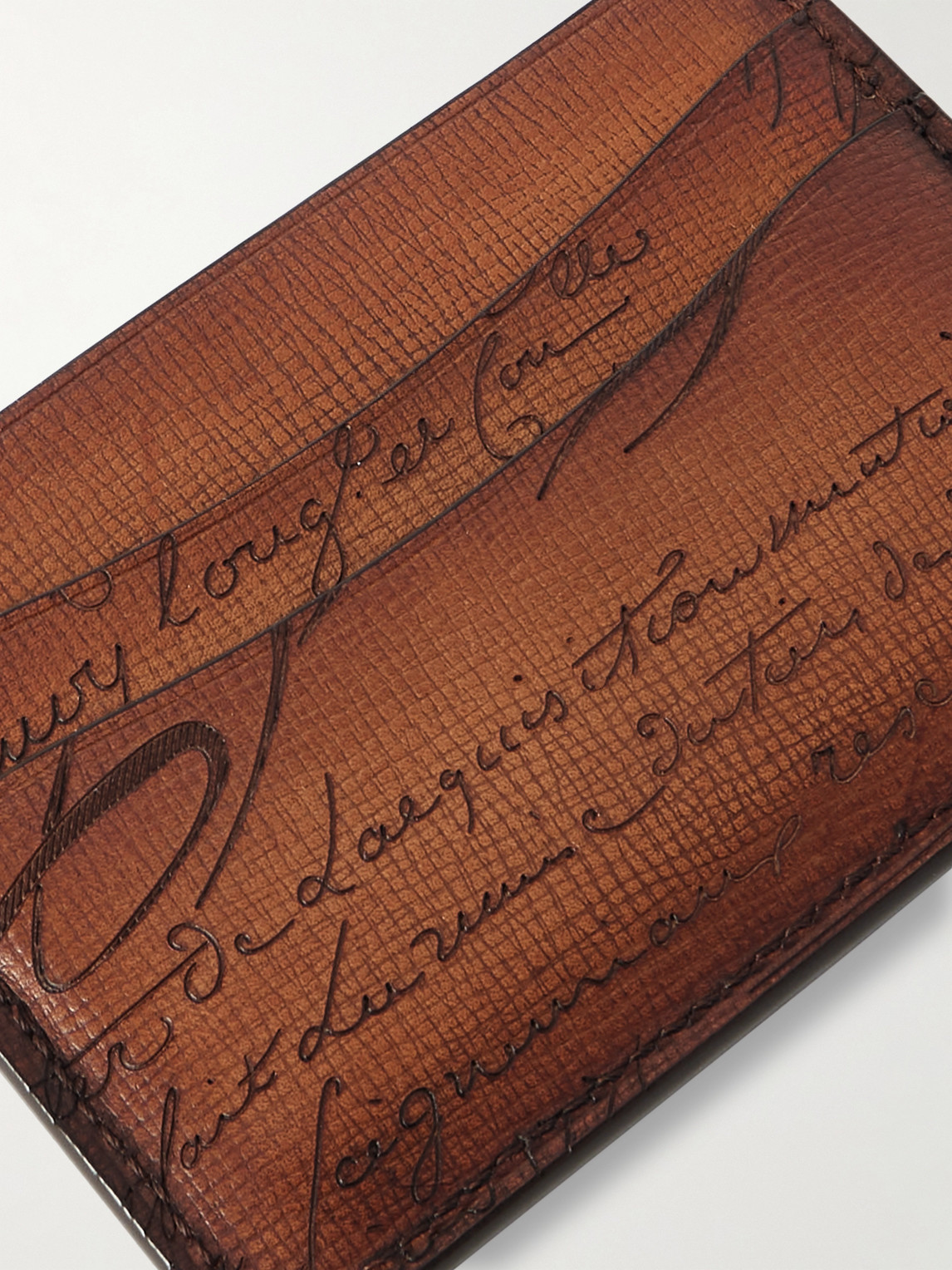 Berluti Bambou Neo Scritto Venezia Leather Cardholder In Brown