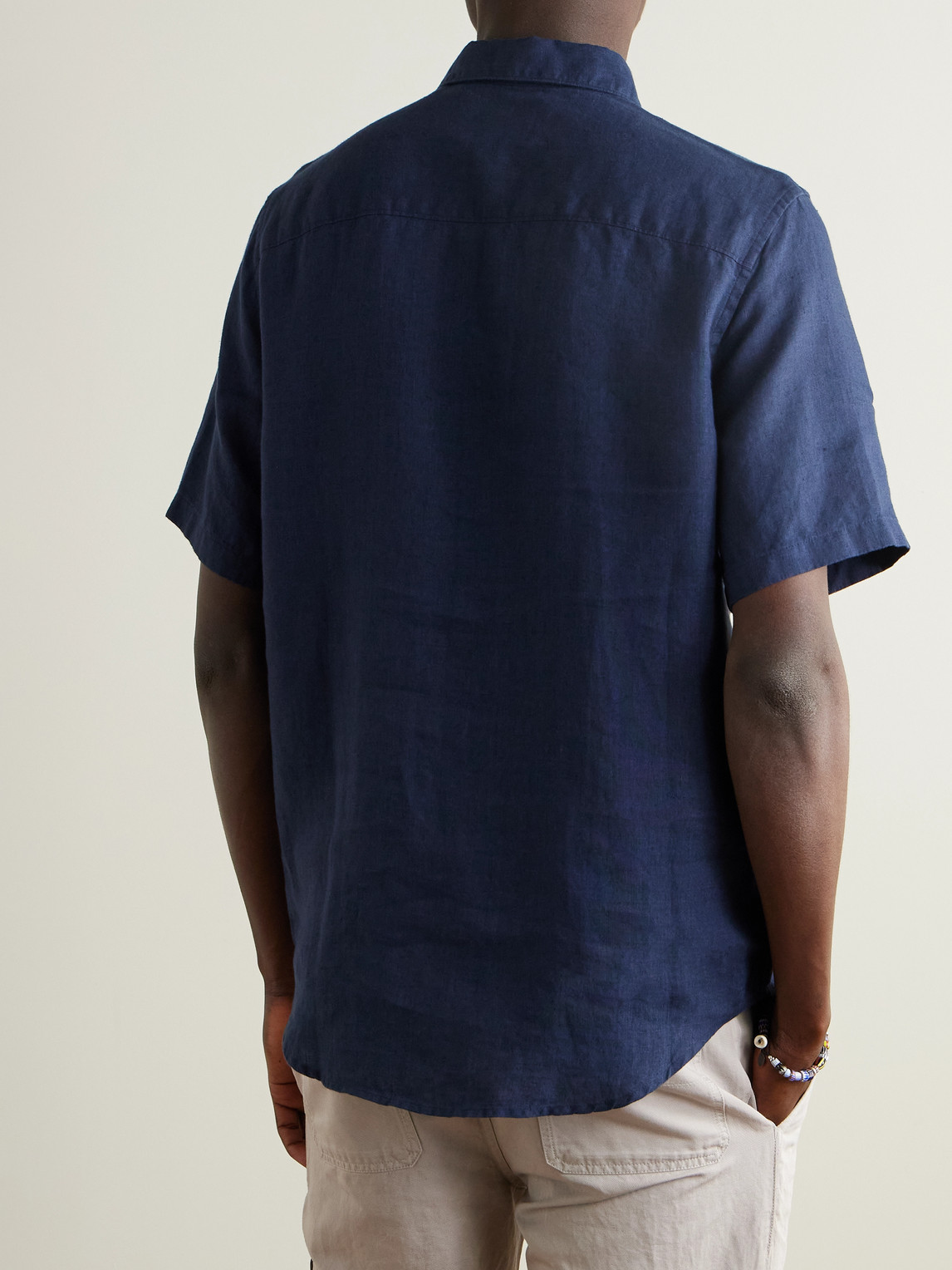 Nn07 Enzo 5708 Linen Shirt In Blue