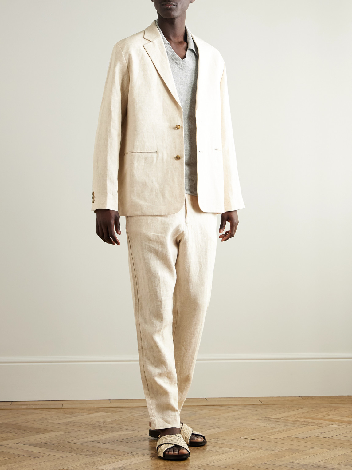 Billie 1454 Tapered Linen Trousers