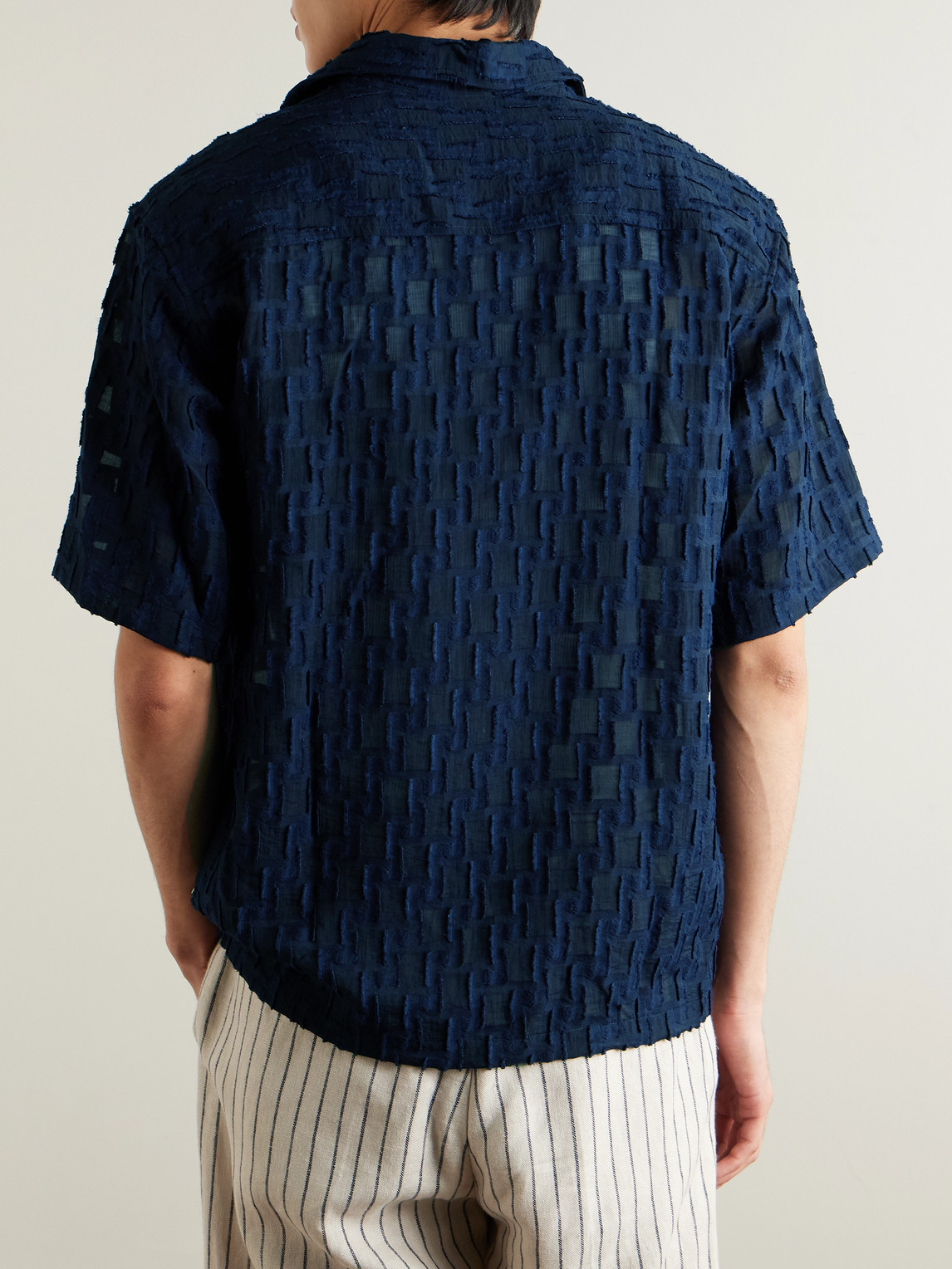Nn07 Freddy 5025 Ecovero™-blend Jacquard Shirt In Blue