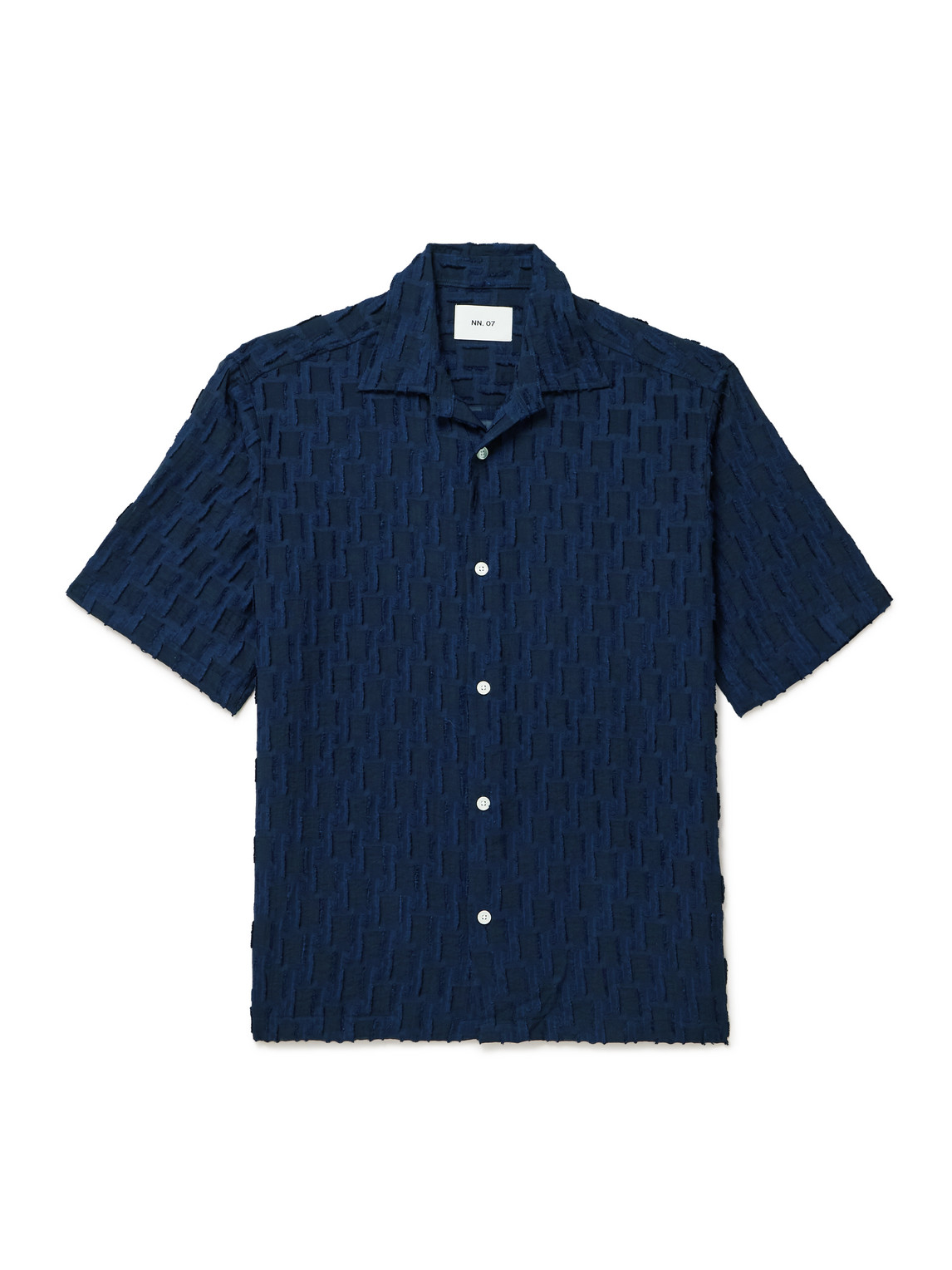 Nn07 Freddy 5025 Ecovero™-blend Jacquard Shirt In Blue