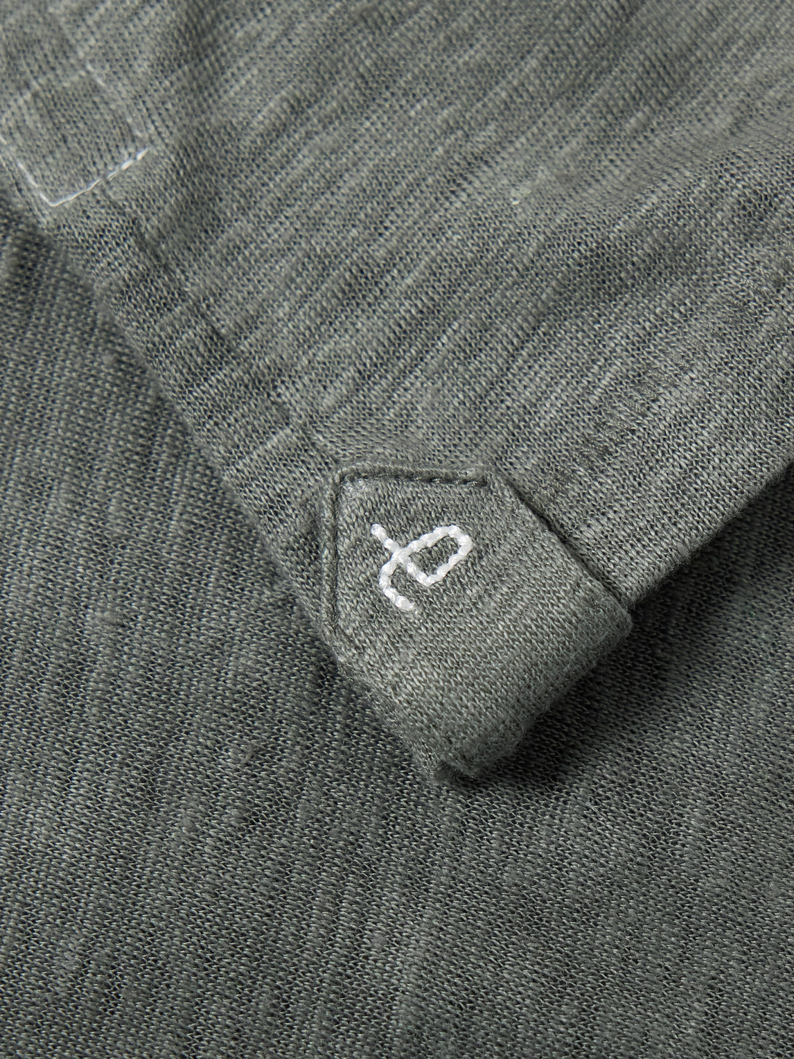 Rag & Bone Johnny Linen Polo Shirt In Gray