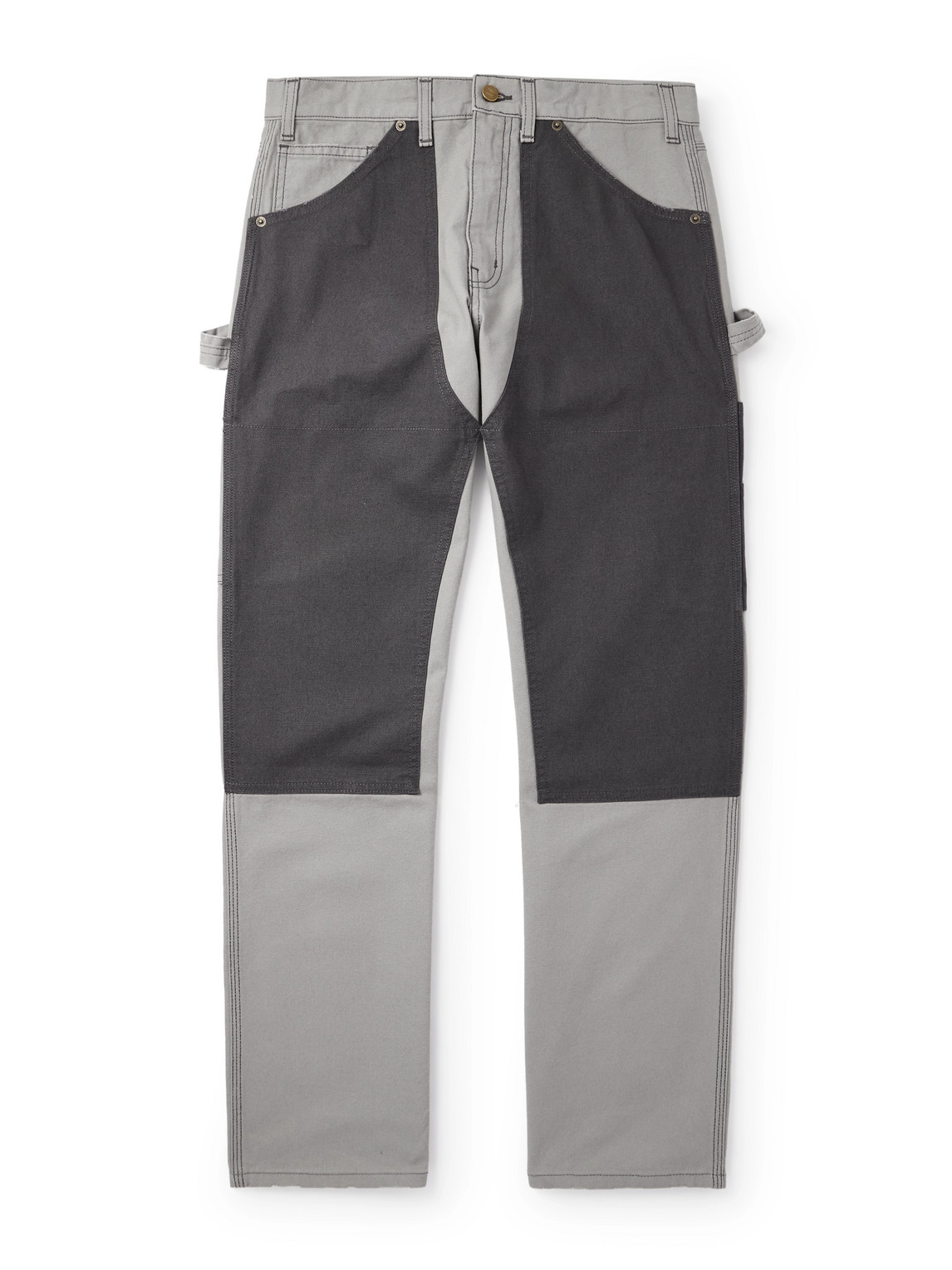 Straight-Leg Double-Knee Cotton-Canvas Trousers