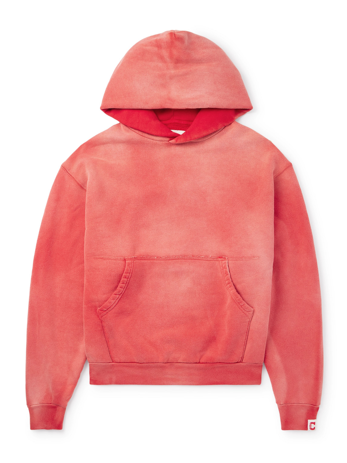 Horsepower Logo-Embroidered Garment-Dyed Cotton-Jersey Hoodie