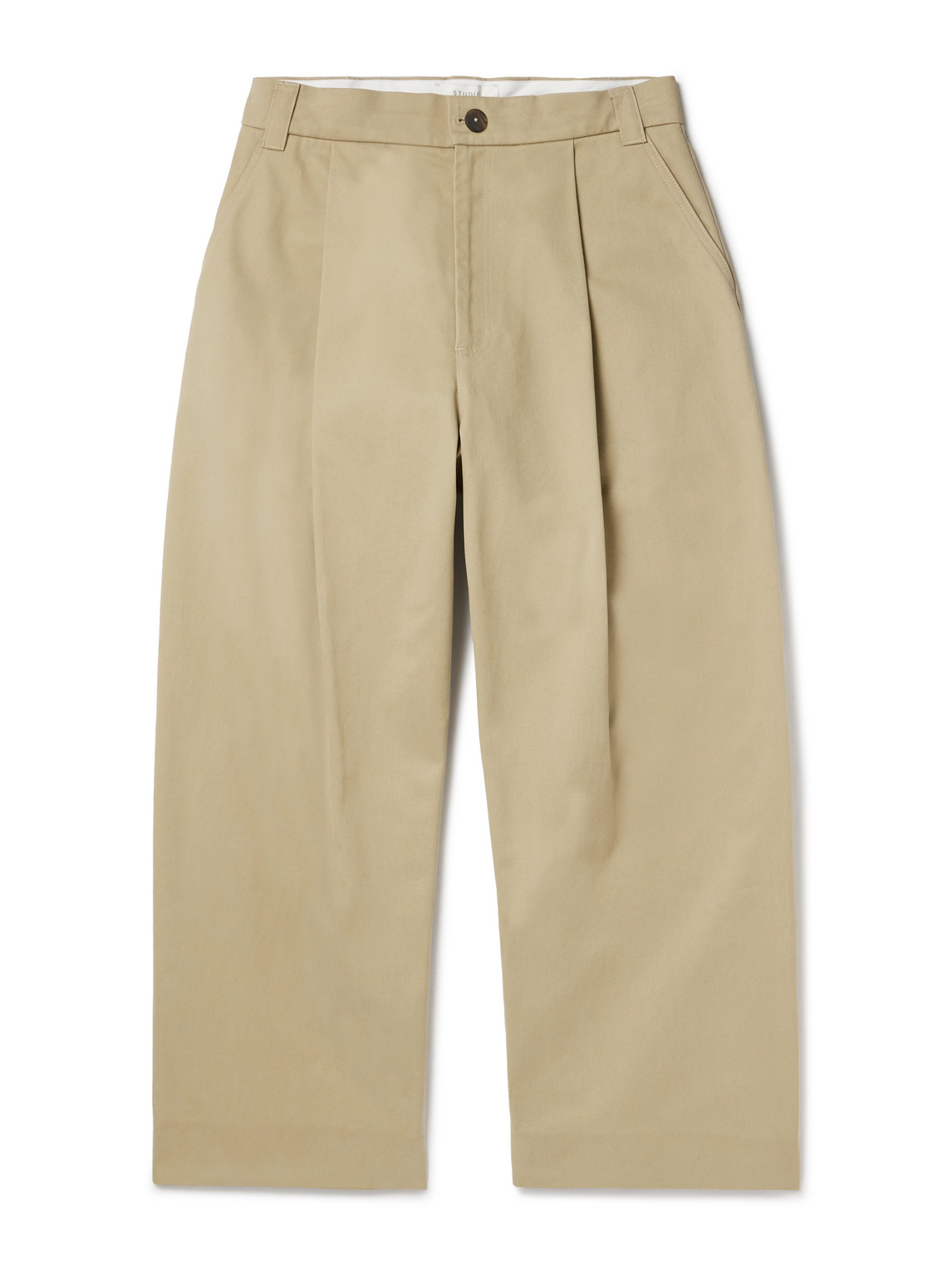 Sorte Wide-Leg Pleated Cotton-Twill Trousers