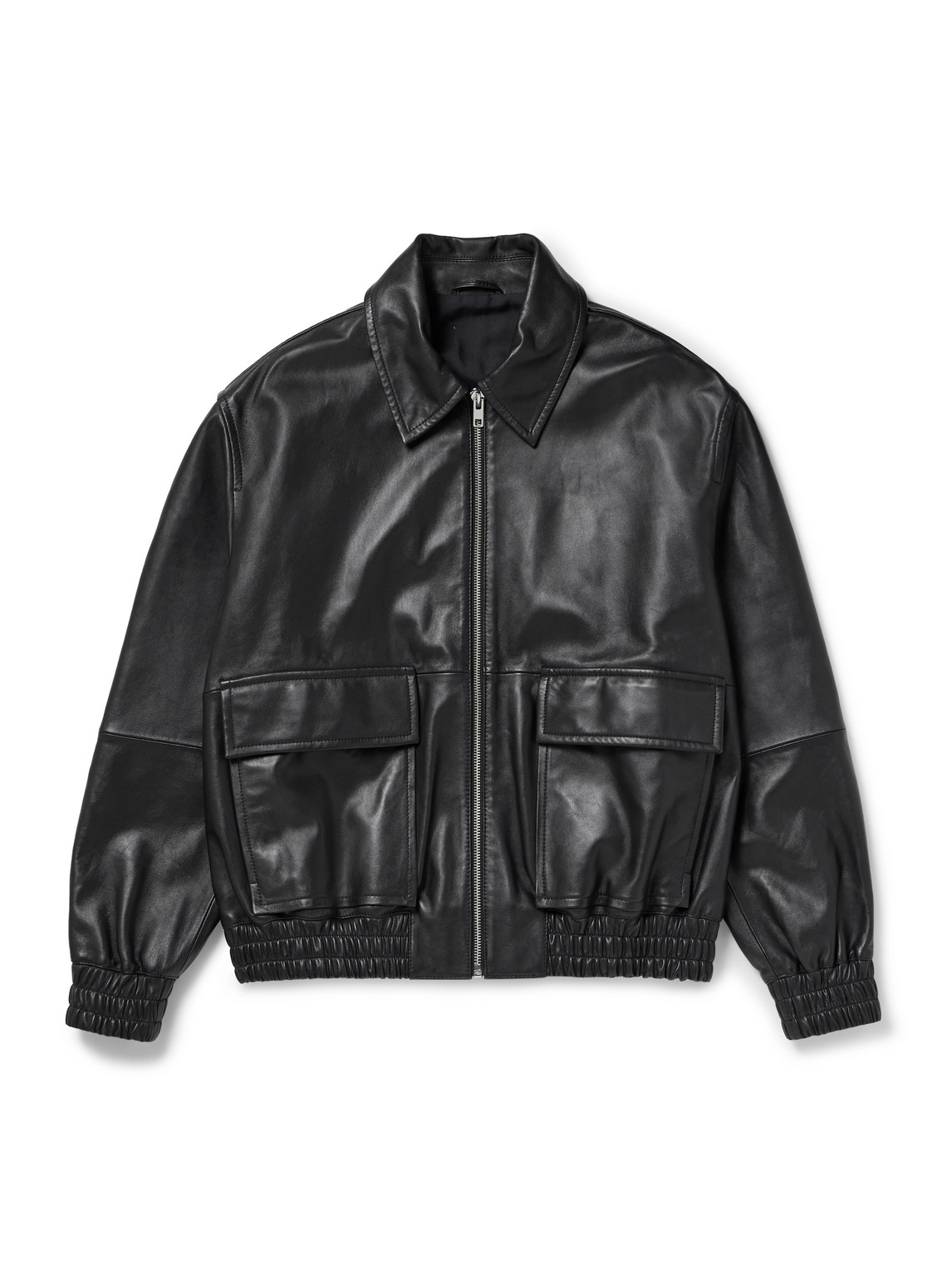 Studio Nicholson Piston Leather Bomber Jacket In Multi