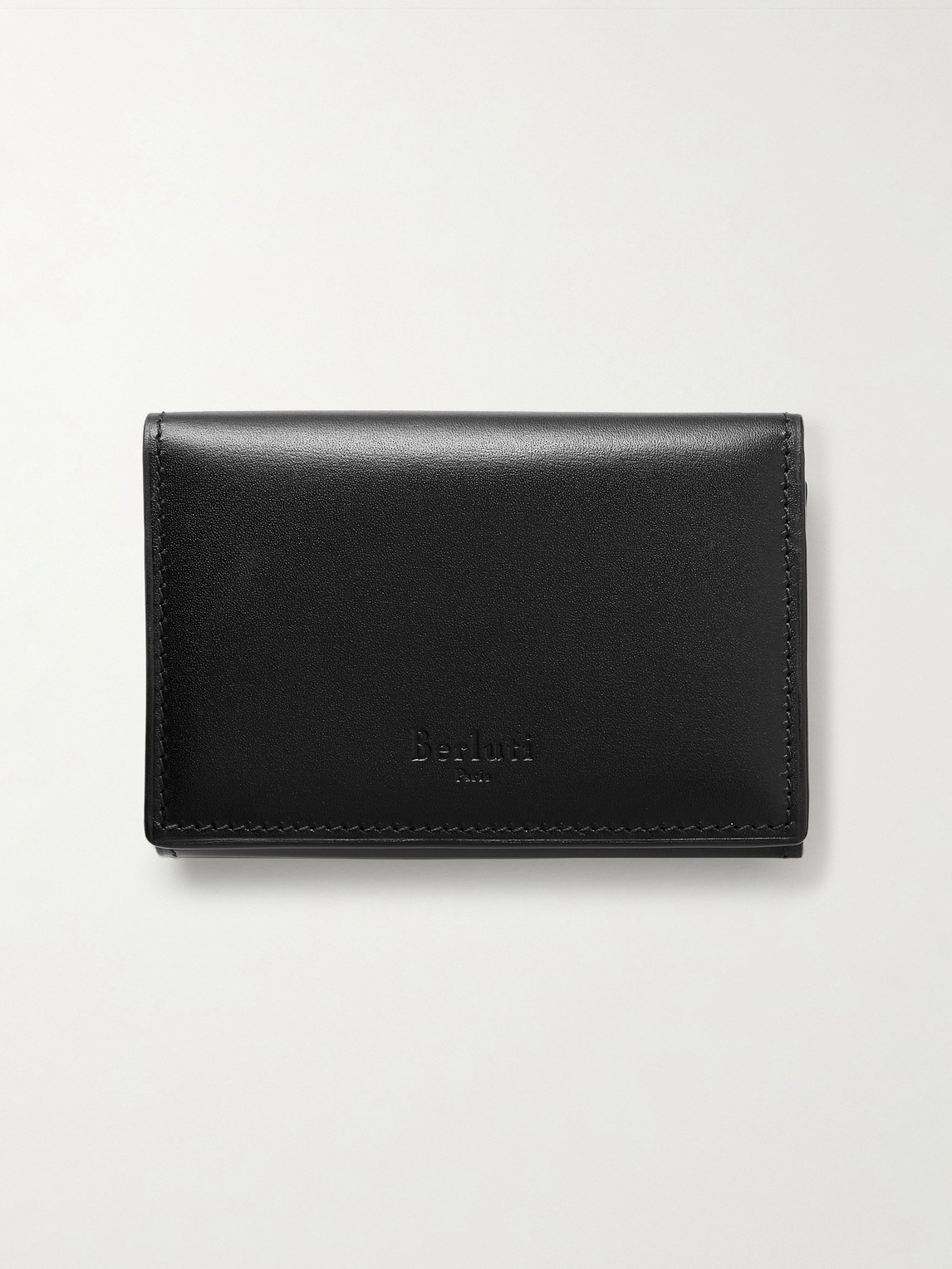 Berluti Imbuia Neo Scritto Venezia Leather Bifold Cardholder In Black