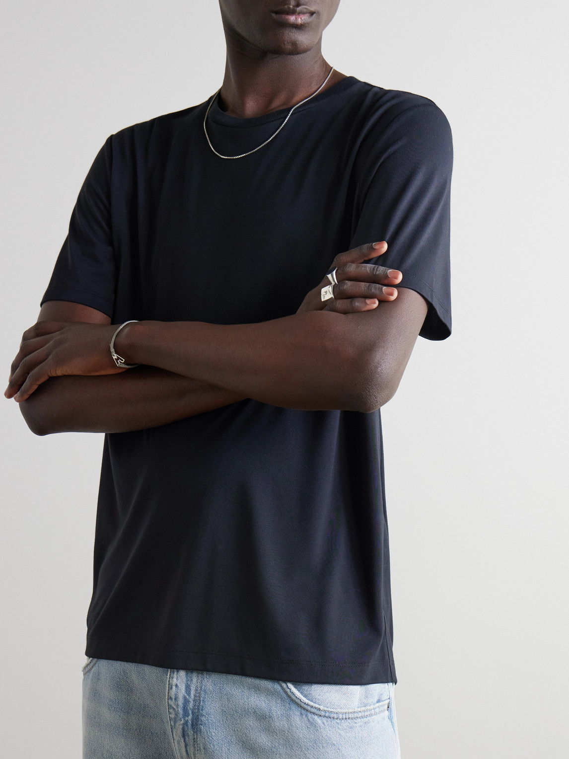 Rag & Bone Tech-jersey T-shirt In Black